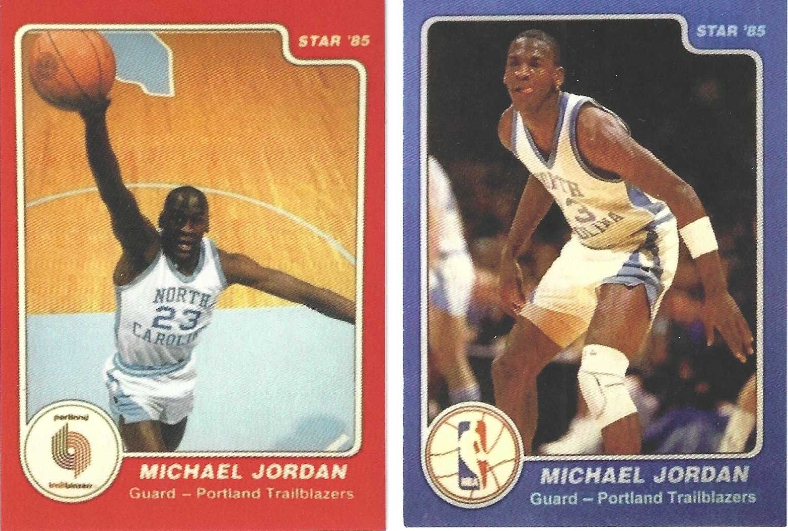 Star '85 Micheal Jordan “Error Card” Portland Trailblazers #3/#9  Reprint - Read