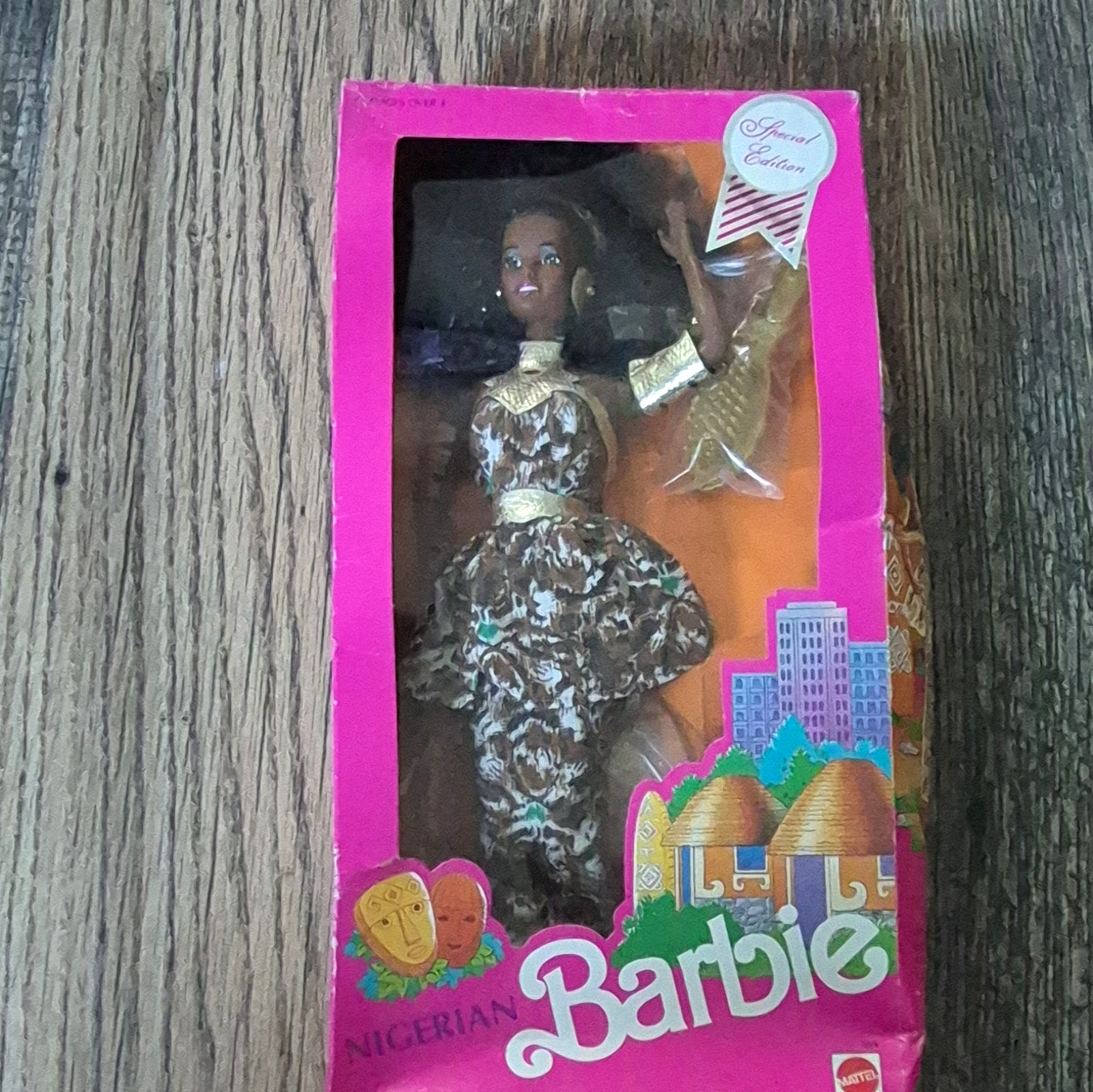 Mattel Barbie Nigerian Dolls of the World Special Edition 1990 MPN 7376 Box