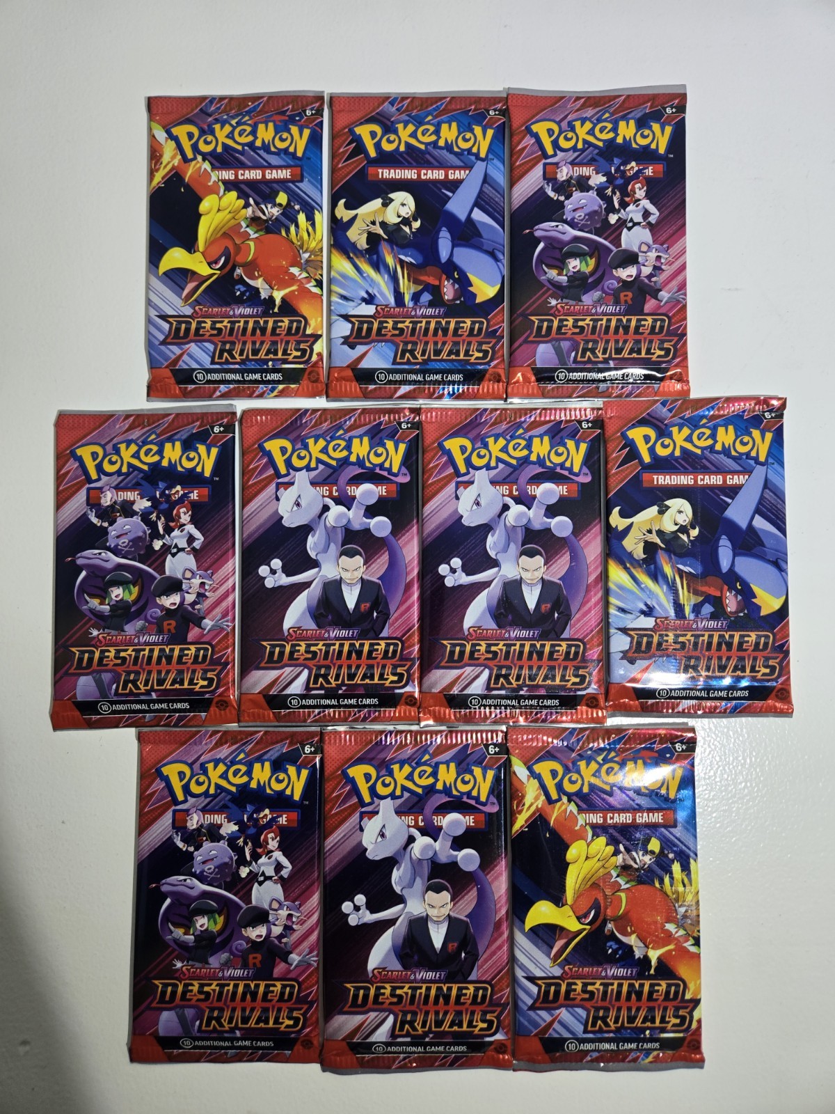 10x Destined Rivals Booster Packs. Pokemon Scarlet and Violet. Sealed Packs 10x Destined Rivals Booster Packs. Pokemon Scarlet and Violet. Sealed Packs