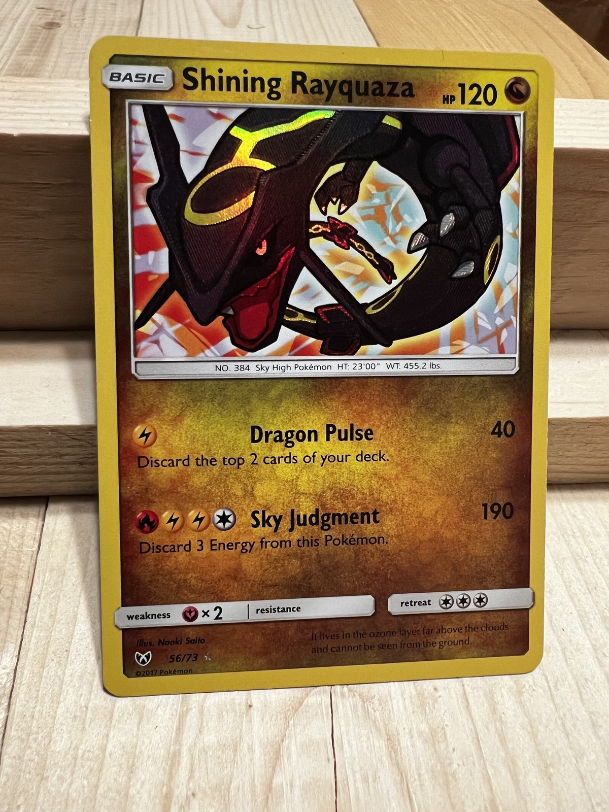 Pokemon Shining Rayquaza 56/73 Shining Legends Holo Rare 2017 Near Mint