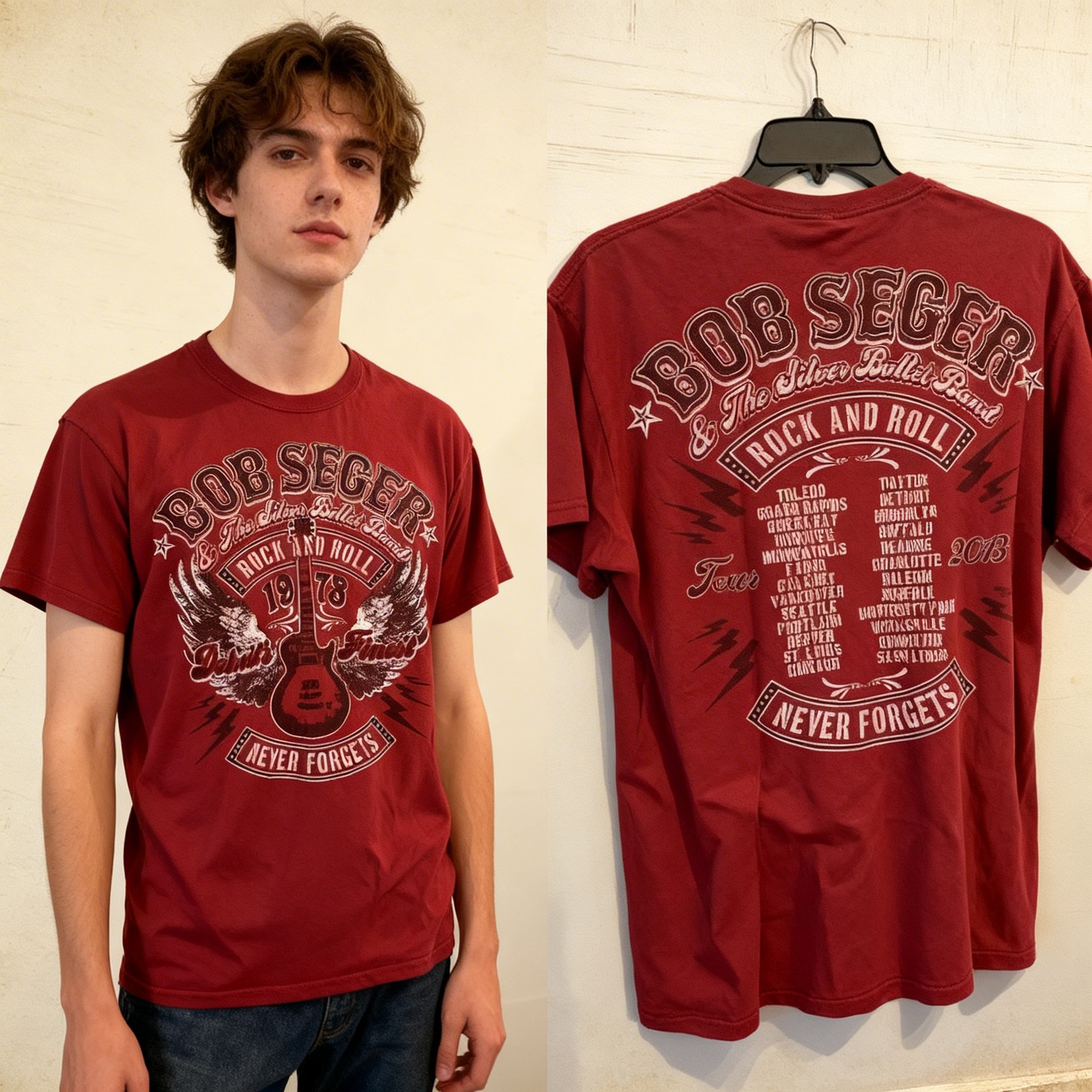 Bob Seger Detroit’s Finest Never Forgets Tour 2sides T-shirt S to 5XL