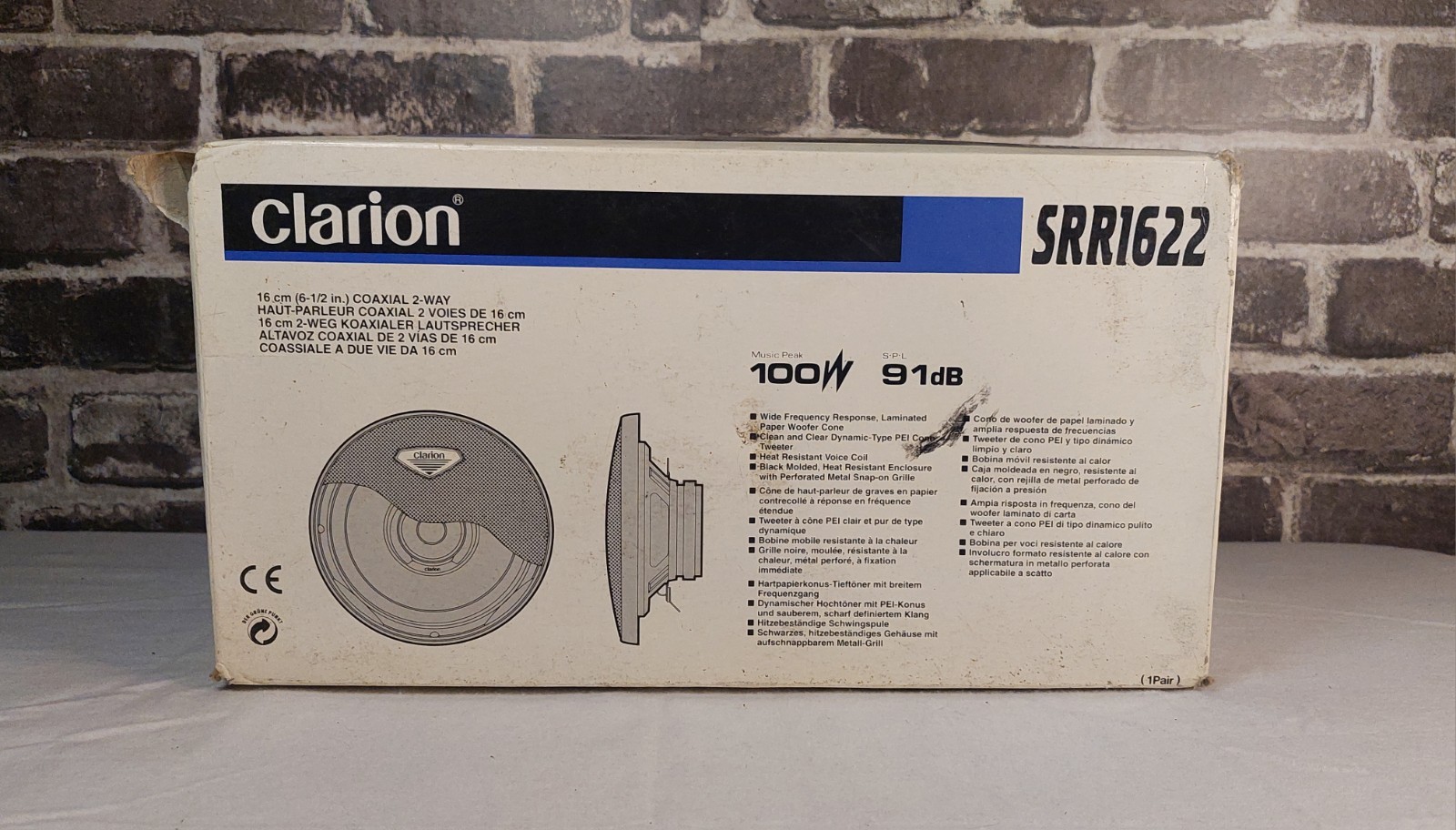 VINTAGE NOS SRR1622 (6.5-inch) 2-way coaxial car audio speakers 100W