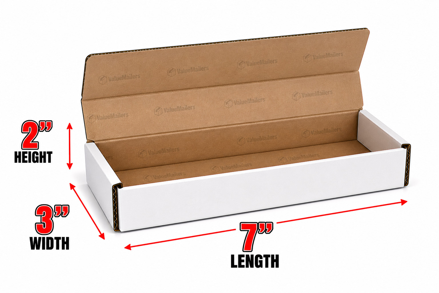 200 - 7 x 3 x 2 White Corrugated Shipping Mailer Packing Box Boxes