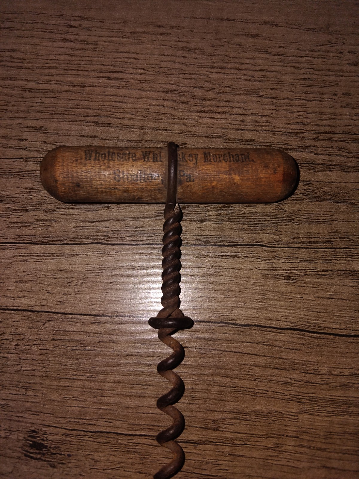 Antique Pre Prohibition Whiskey Advertising Corkscrew Steelton Pa Clough