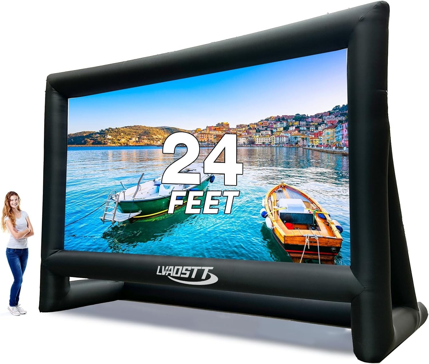 Inflatable Projector Screen, 24FT Blow Up Movie Screen Outdoor Projector, Easy S Inflatable Projector Screen, 24FT Blow Up Movie Screen Outdoor Projector, Easy S
