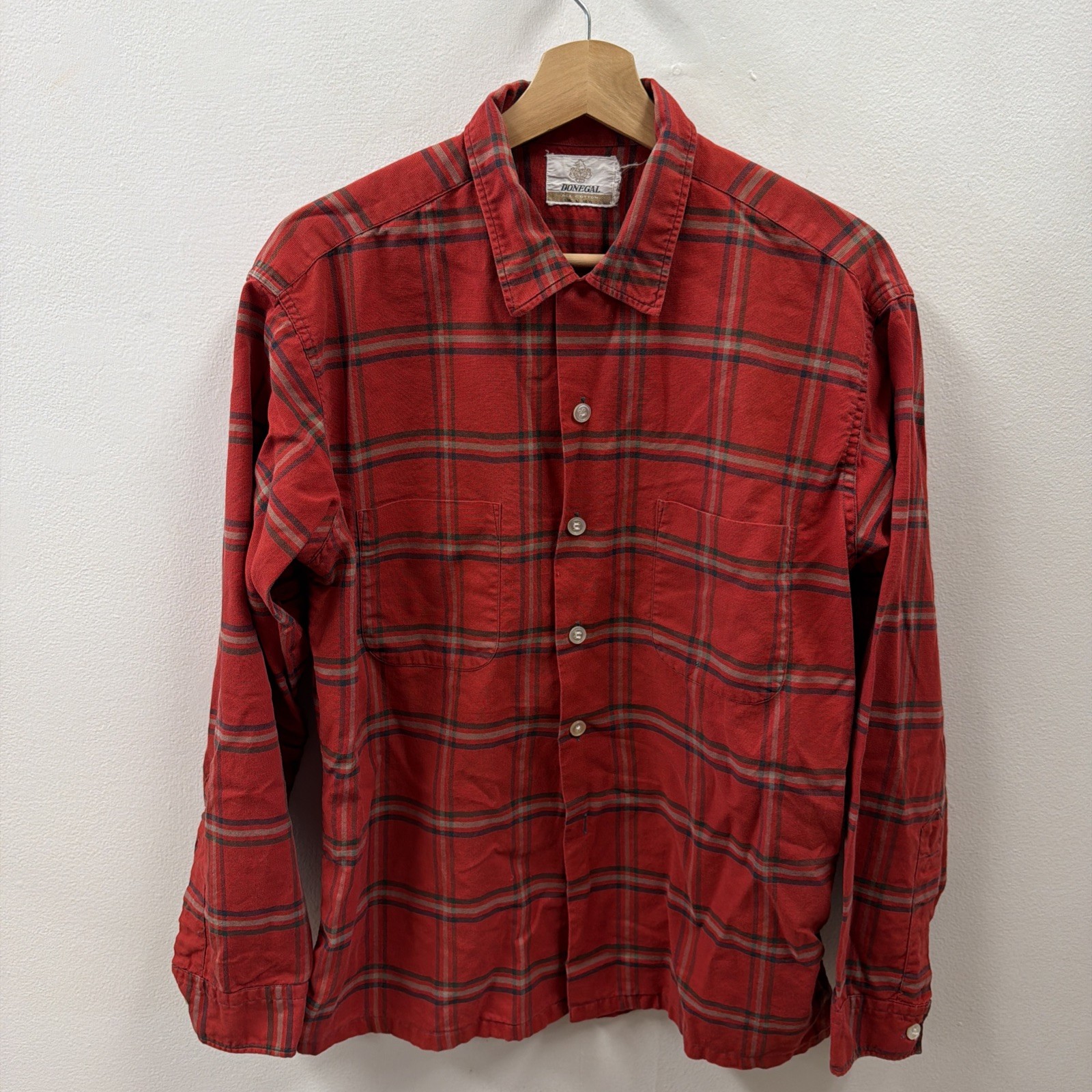 Vtg 50s 60s Donegal L Plaid Loop Collar Button Up RARE Vtg 50s 60s Donegal L Plaid Loop Collar Button Up RARE