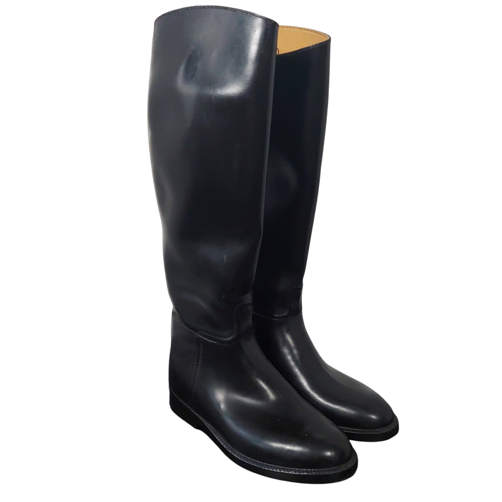 Aigle Saumur Riding Boots Womens 37 6 Black Waterproof Rubber Made in France