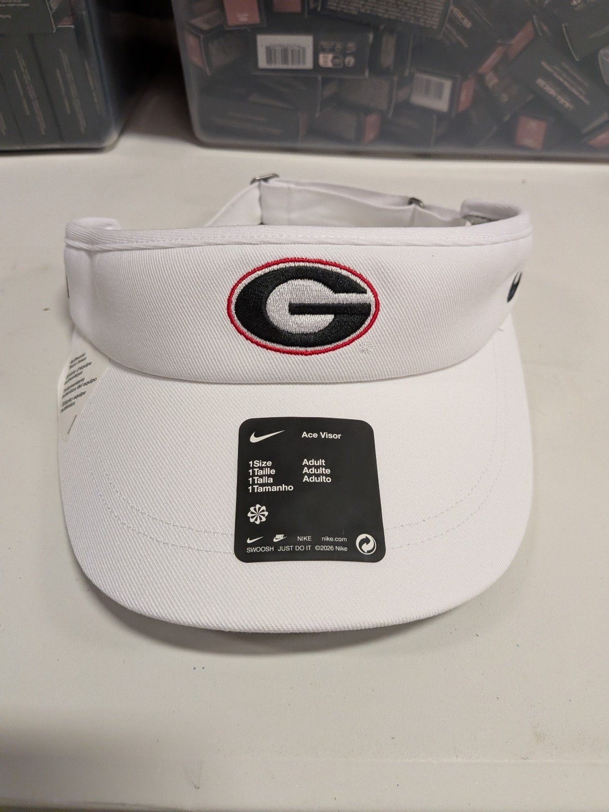 Georgia Bulldogs Nike Ace Visor Adult White Georgia Bulldogs Nike Ace Visor Adult White