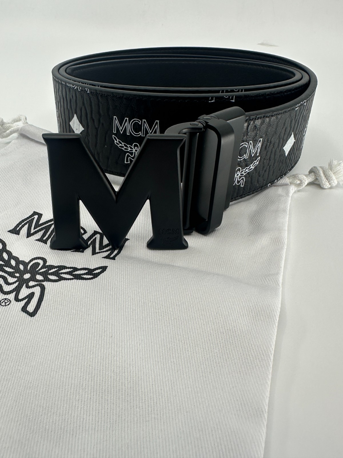 MCM Men\'s Reversible Signature Mens Leather Belt One Size