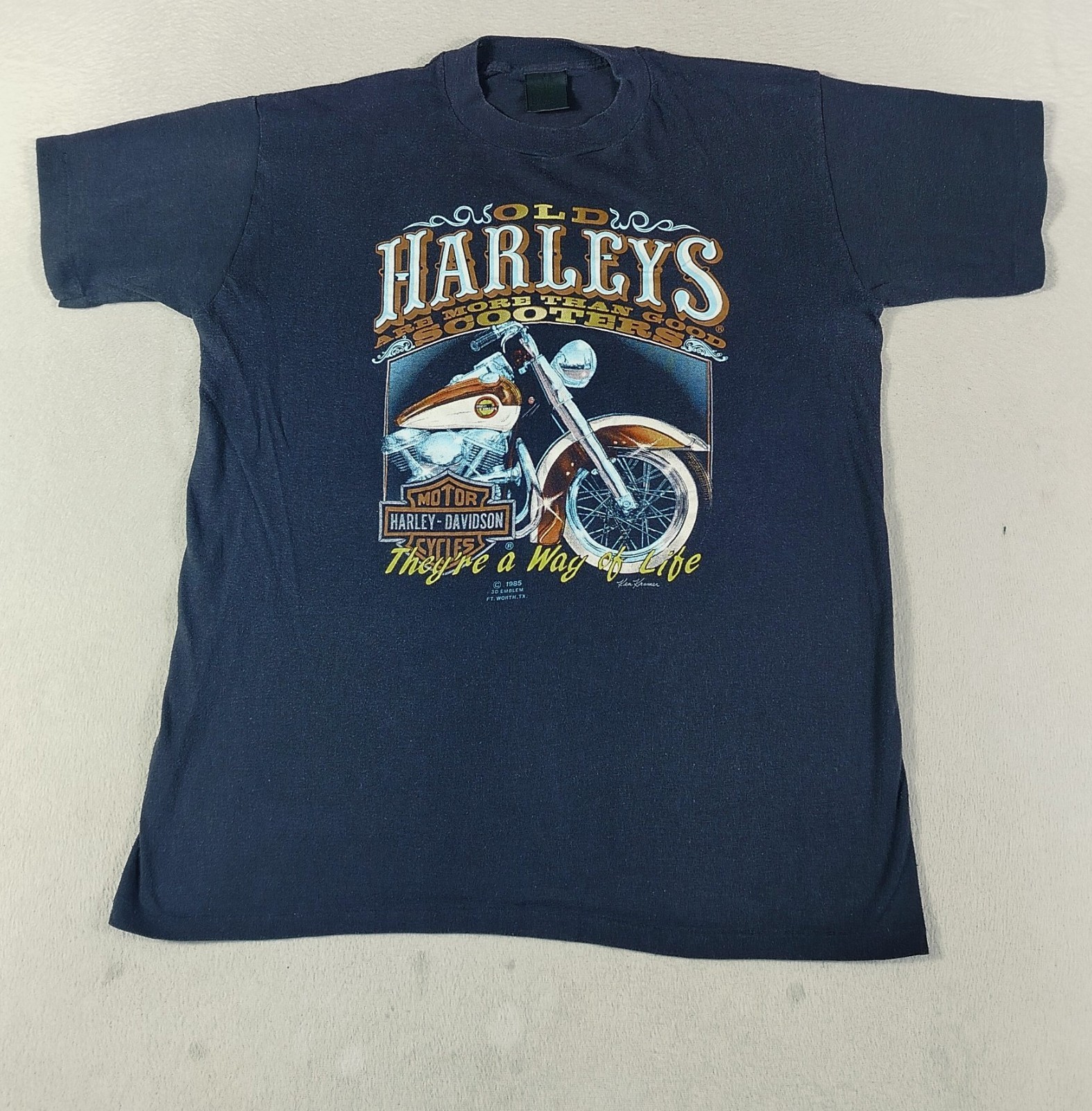 Vintage 1985 Harley Davidson 3D Emblem Way of Life T Shirt XL Black Oklahoma Tee Vintage 1985 Harley Davidson 3D Emblem Way of Life T Shirt XL Black Oklahoma Tee
