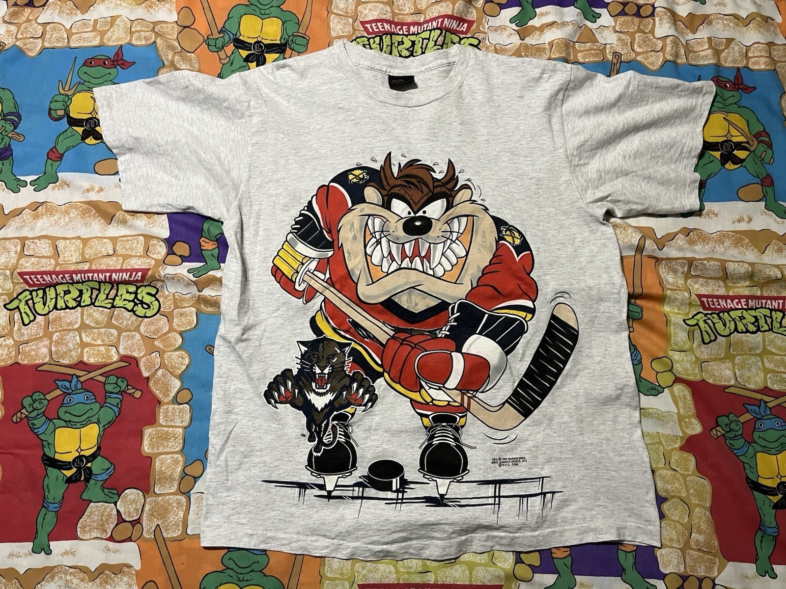 1994 Vintage Warner Brothers Taz Florida Panthers Shirt AN67634