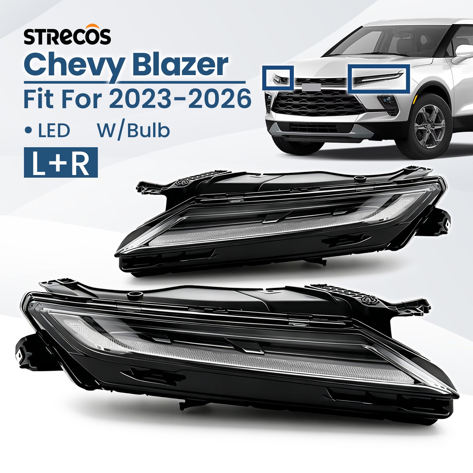 For 2023-2026 Chevy Blazer LED DRL Daytime Running Light Signal Light Left&Right For 2023-2026 Chevy Blazer LED DRL Daytime Running Light Signal Light Left&Right