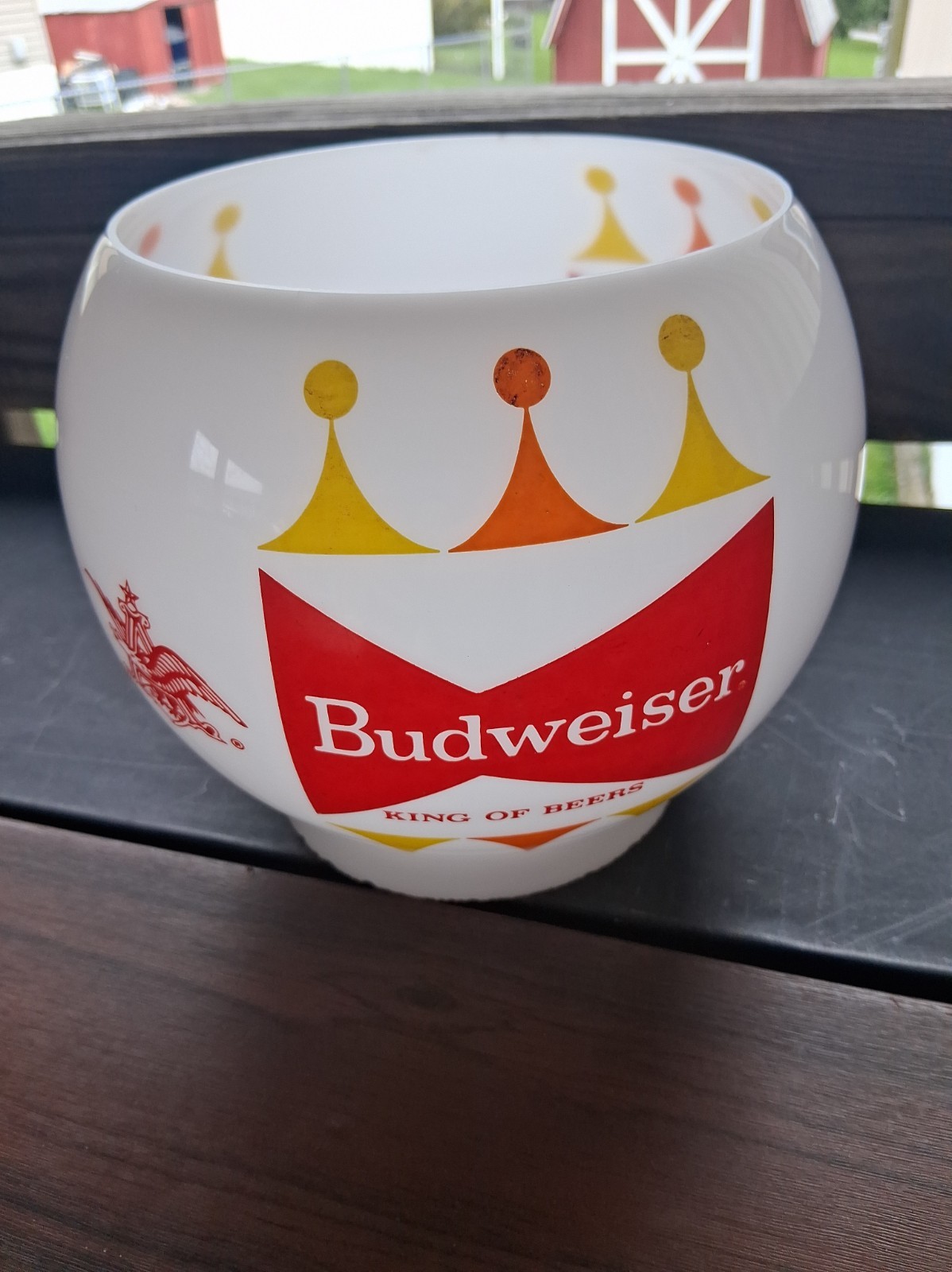 SCARCE EARLY COLORS - RARE HTF Budweiser Glass Sconce Globe 1950\'s-60\'s  lighted