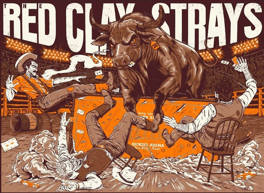 The Red Clay Strays Fort Worth TX Oct 7 8 2026 Concert Poster