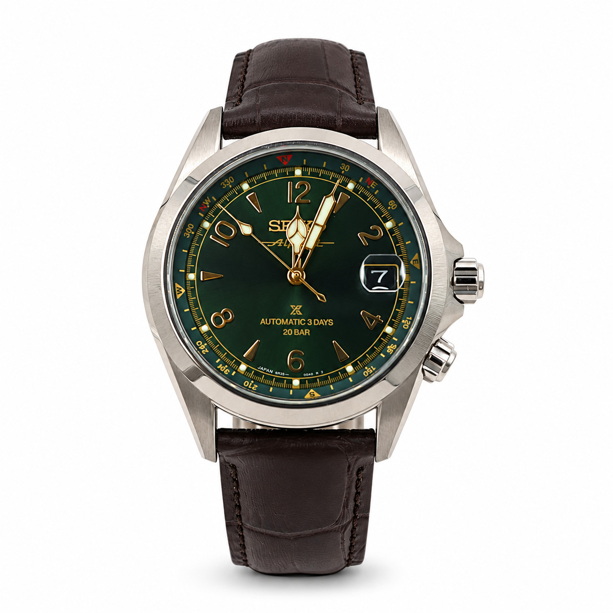 New Seiko Prospex Land  Aplinist Green Dial Men\'s Watch SPB507