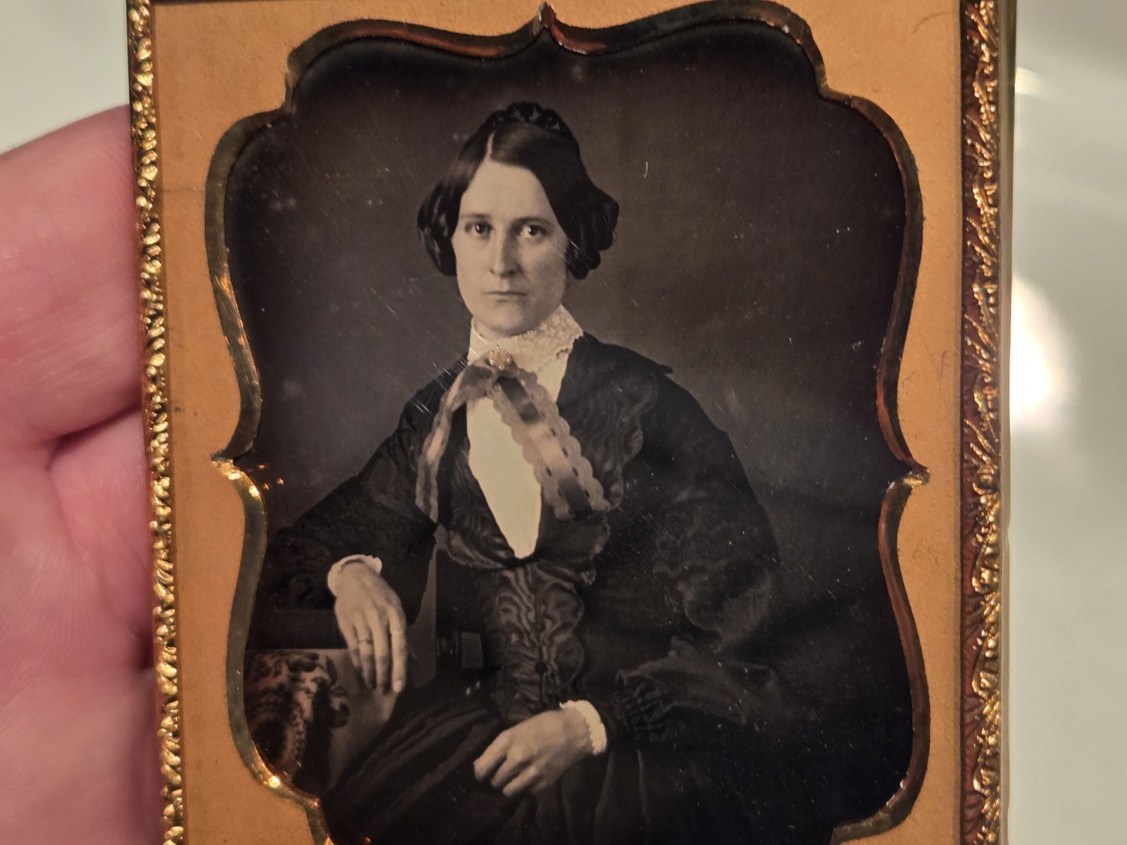 6th plate daguerreotype of elegant woman w/ no case some buffing