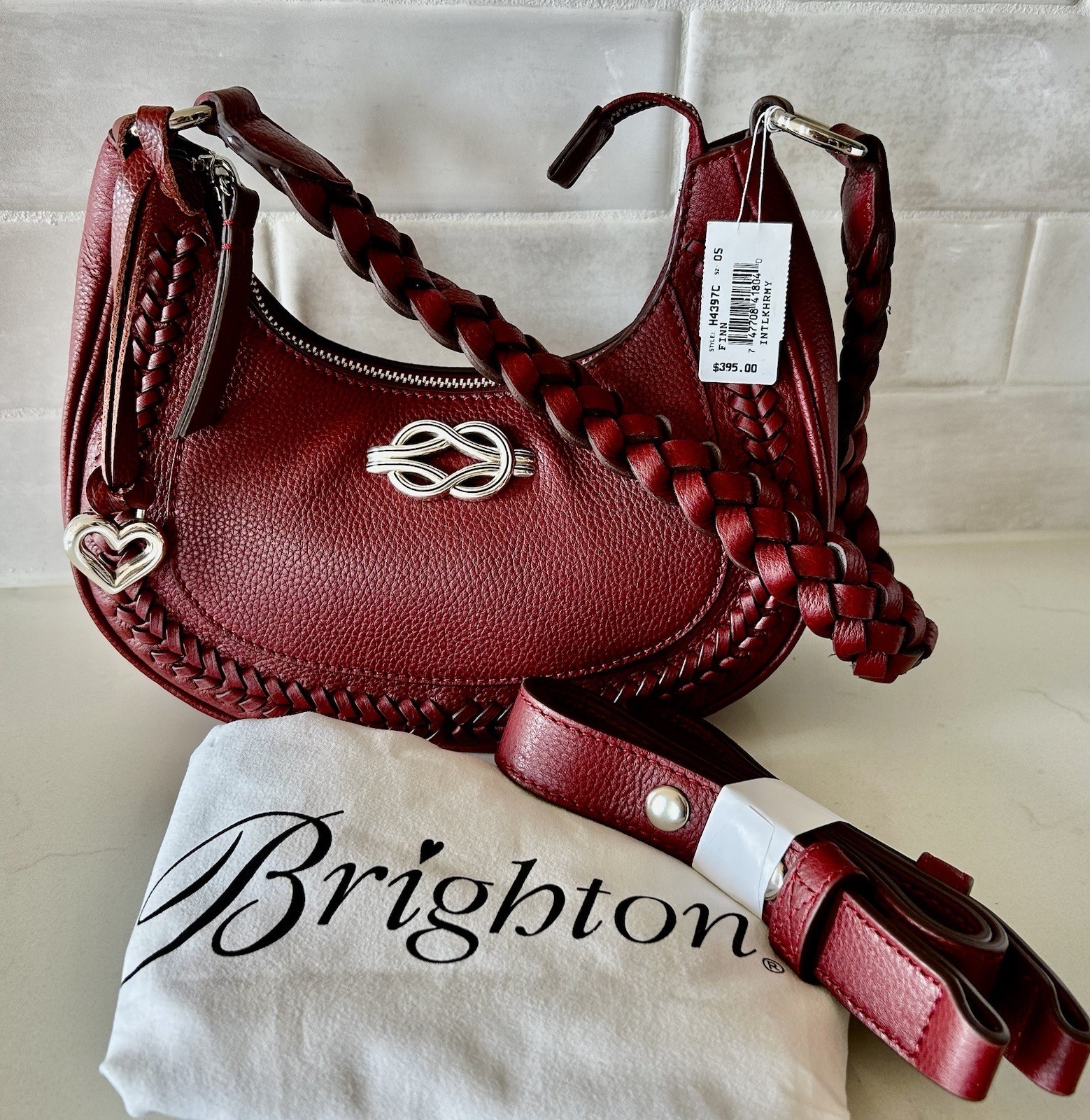 Brighton Interlok Finn Convertible Shoulder Crossbody Chili Red NWT🇺🇸Americana