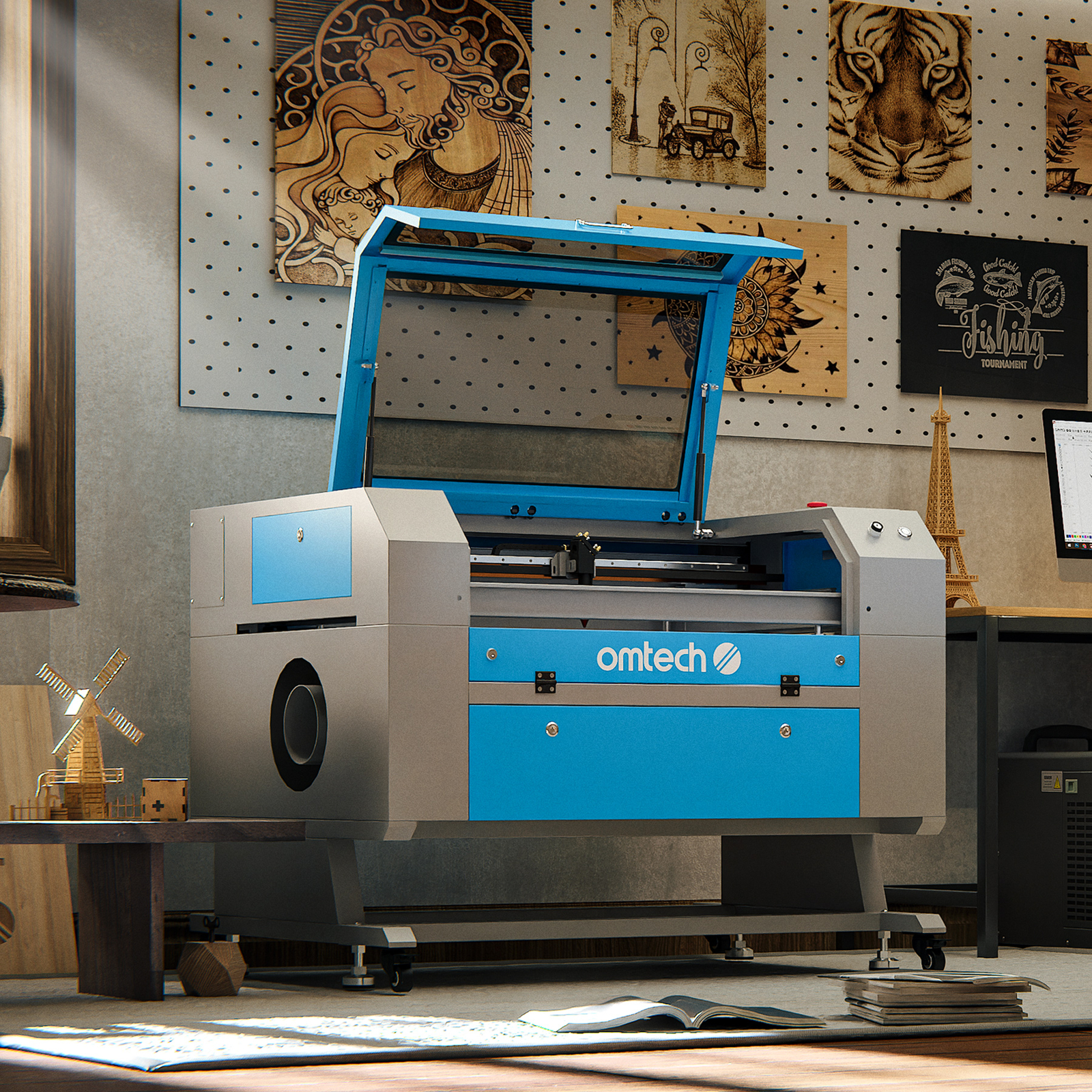Secondhand CO2 Laser Cutting Machine 80W w/28x20 Bed Autofocus & Ruida Controls