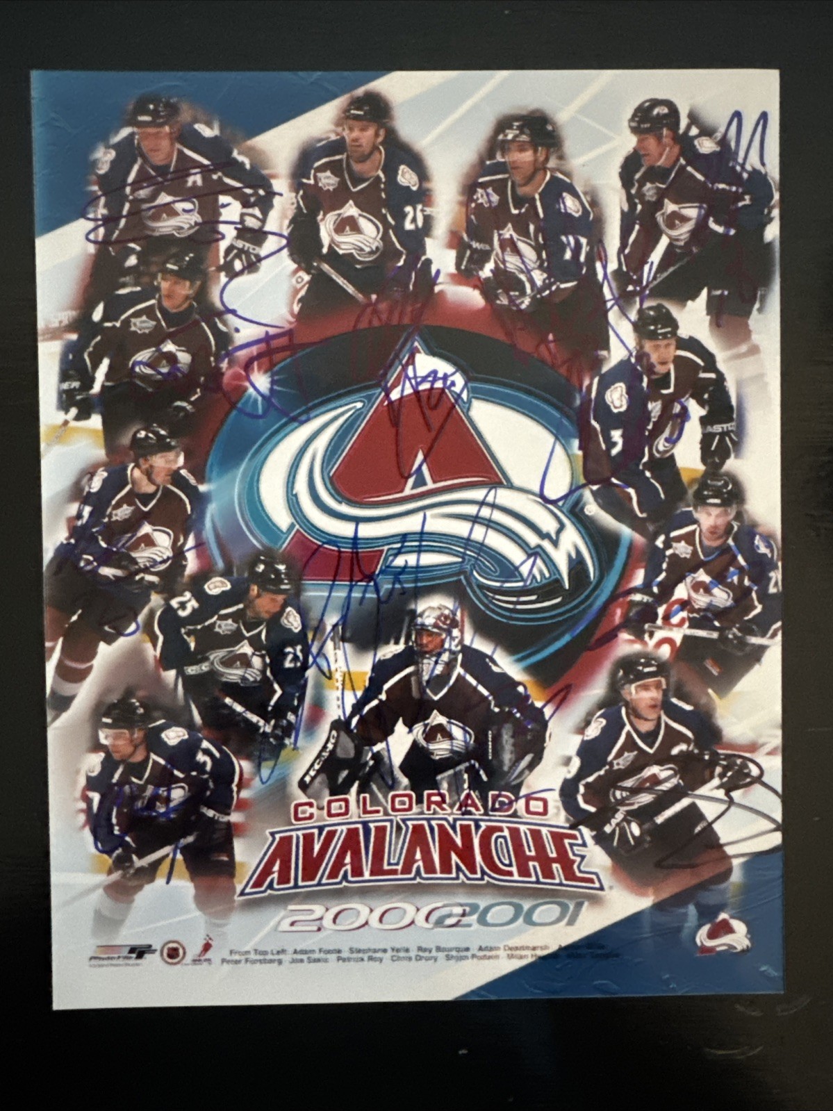 Colorado Avalanche Team Signed 2000-01 8x10 Photo 12 Autos Sakic Roy Forsberg