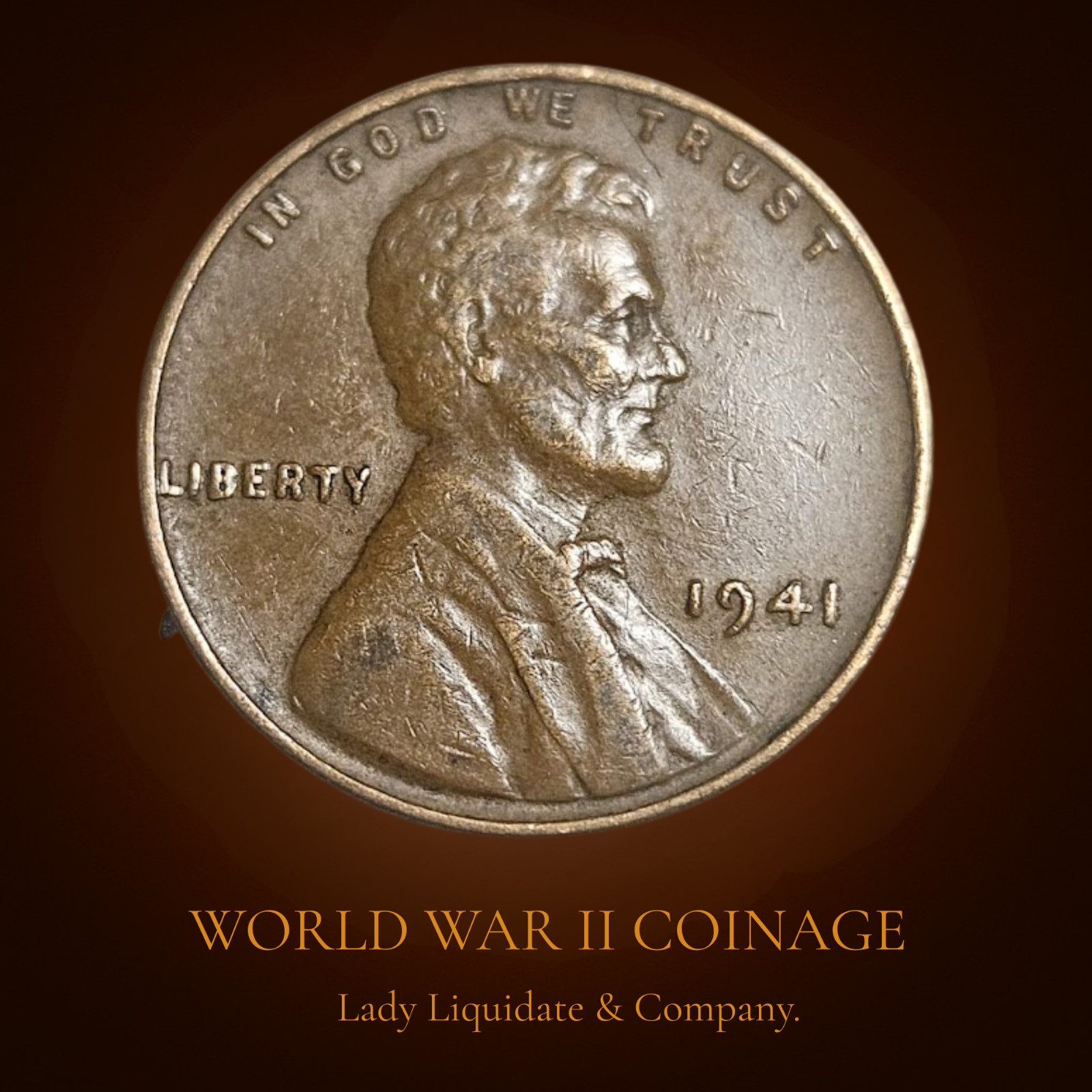 1941 Wheat Penny Pre WWII Lincoln Cent -RARE RIM ERROR on \