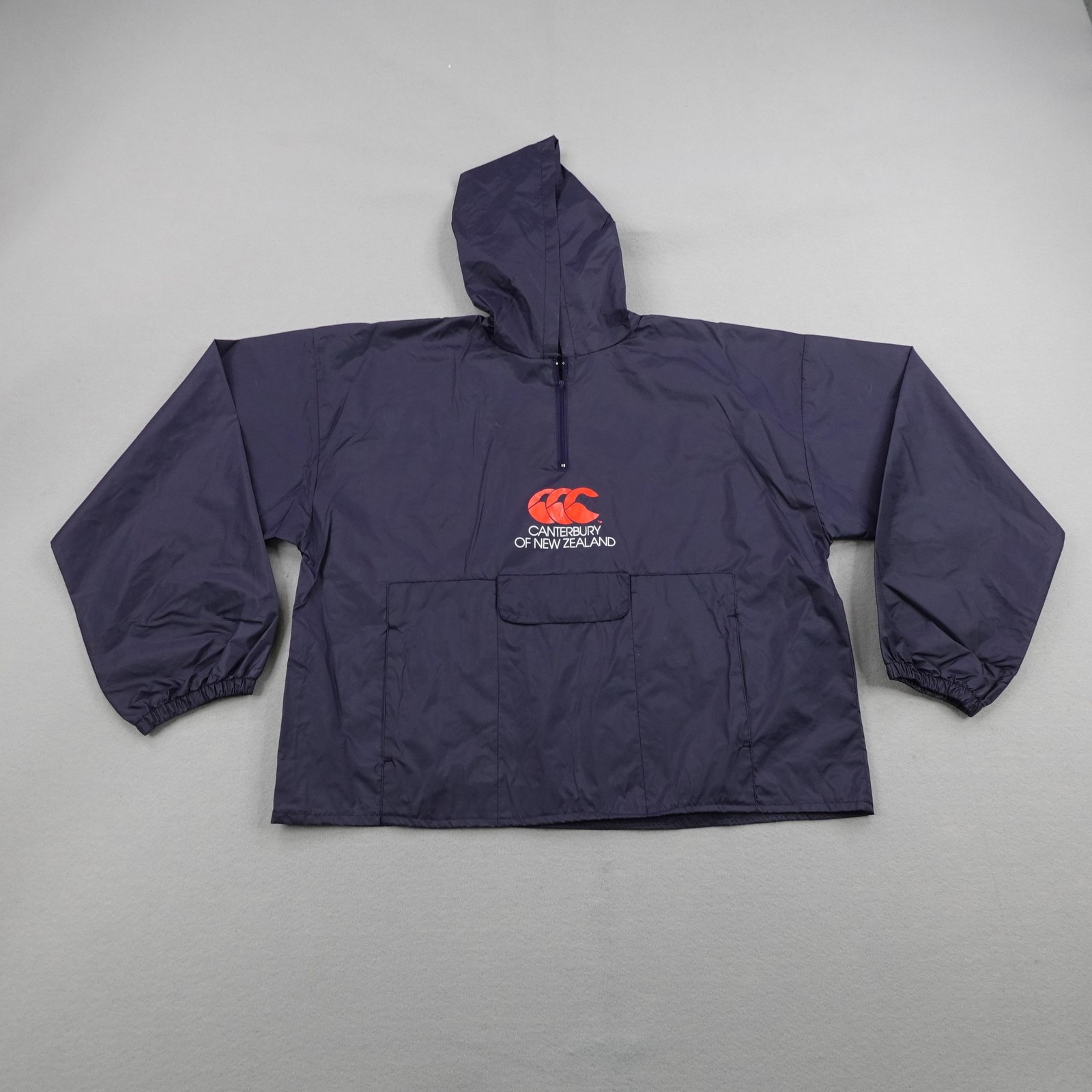 Vintage Canterbury Of New Zealand Jacket Medium Blue Anorak Windbreaker Rugby