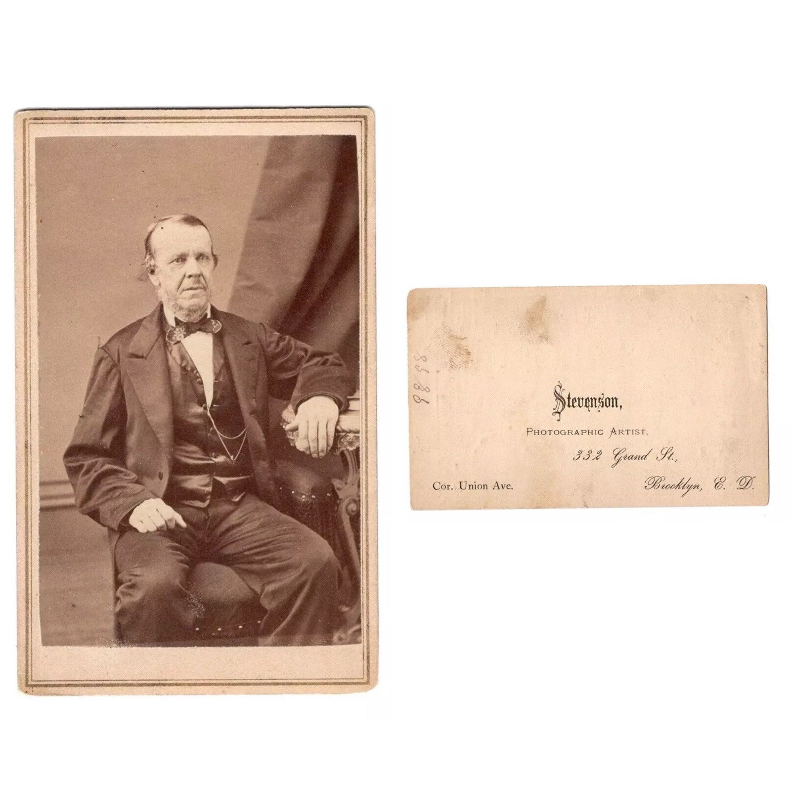 BROOKLYN c1870s ELDERLY MAN Antique CDV by STEVENSON BROOKLYN c1870s ELDERLY MAN Antique CDV by STEVENSON