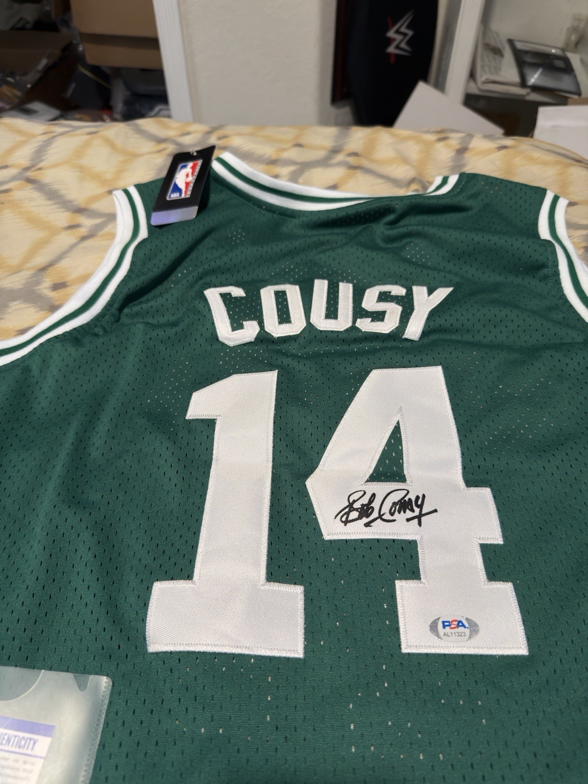 Bob Cousy autographed signed jersey NBA Boston Celtics PSA/DNA AL11323 Bob Cousy autographed signed jersey NBA Boston Celtics PSA/DNA AL11323