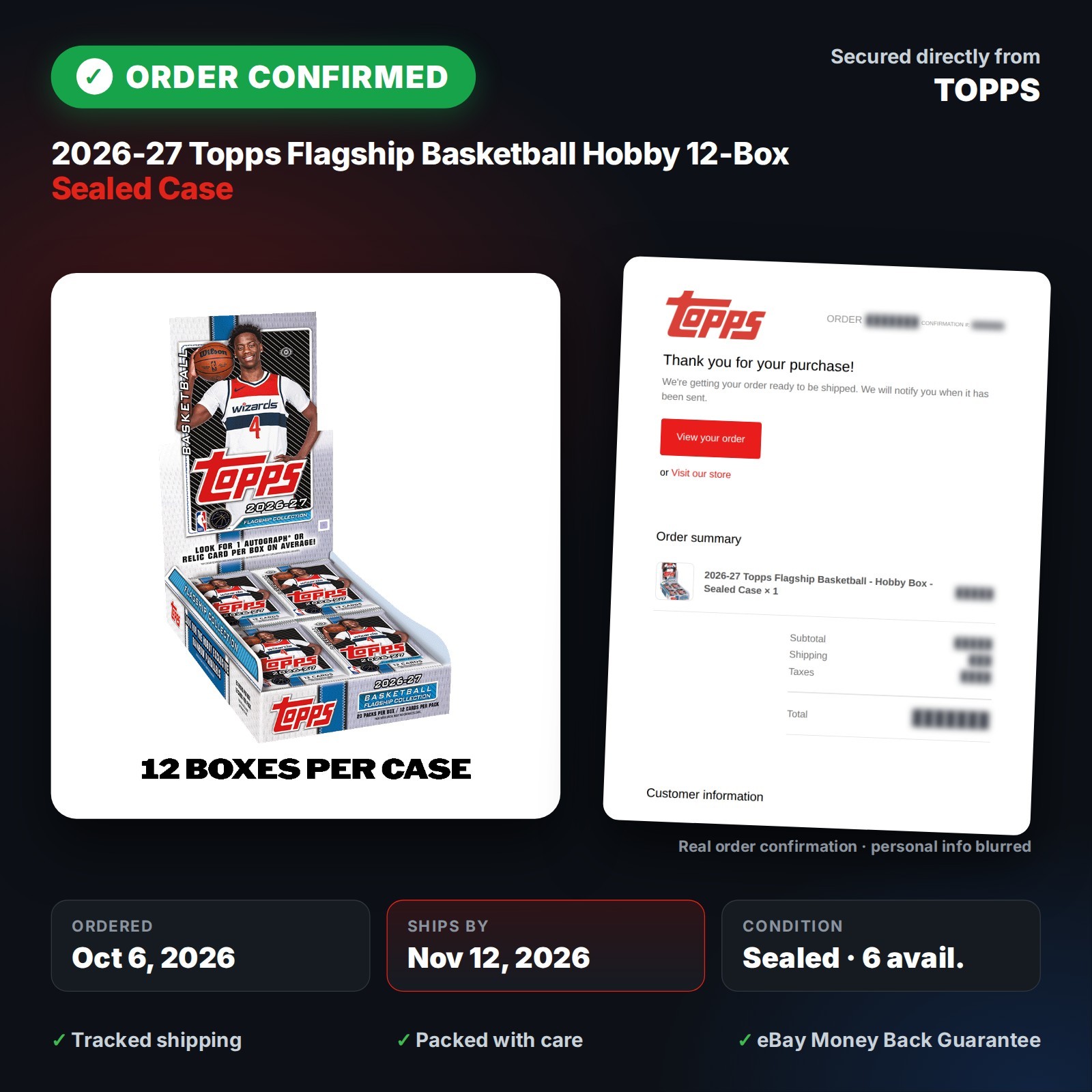PRESALE Ships by 10/22 - 2026-27 Topps Flagship Basketball Hobby Case Wholesale PRESALE Ships by 10/22 - 2026-27 Topps Flagship Basketball Hobby Case Wholesale