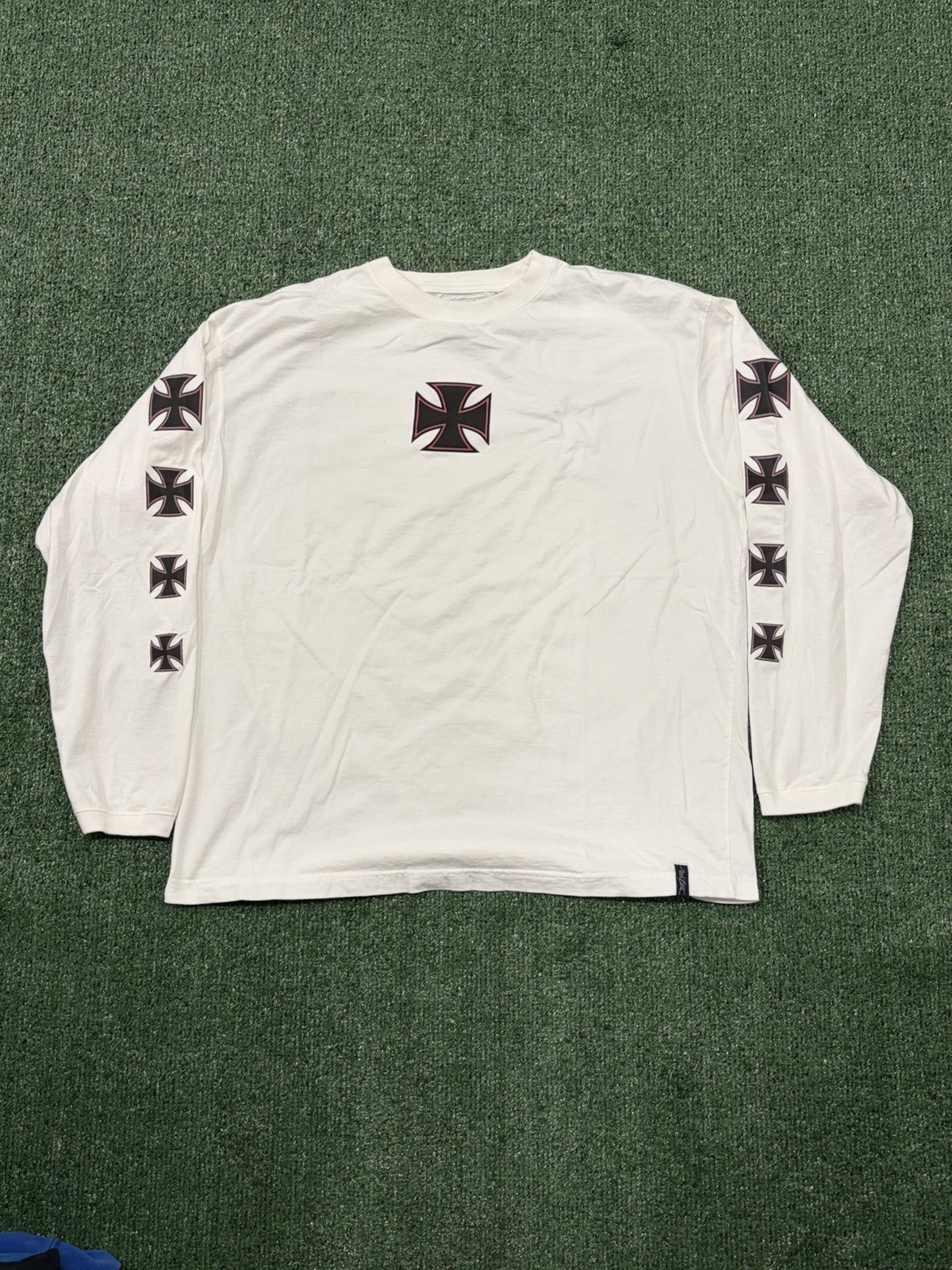 independent trucks Style Y2K Zero Point Long Sleeve Ornate Crosses Size XL independent trucks Style Y2K Zero Point Long Sleeve Ornate Crosses Size XL