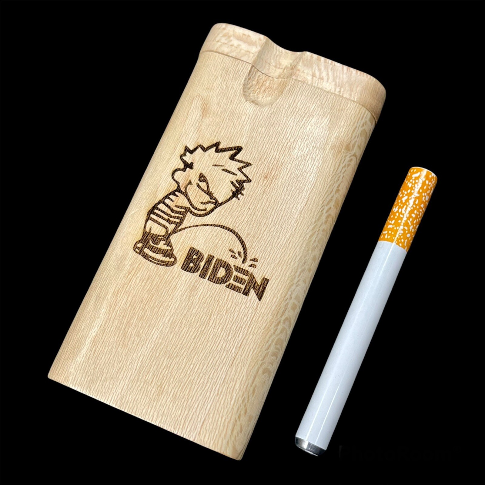 Custom Engraved Wooden Dug Out Box 4”x 2” Inch. One Hit Custom Engraved Wooden Dug Out Box 4”x 2” Inch. One Hit