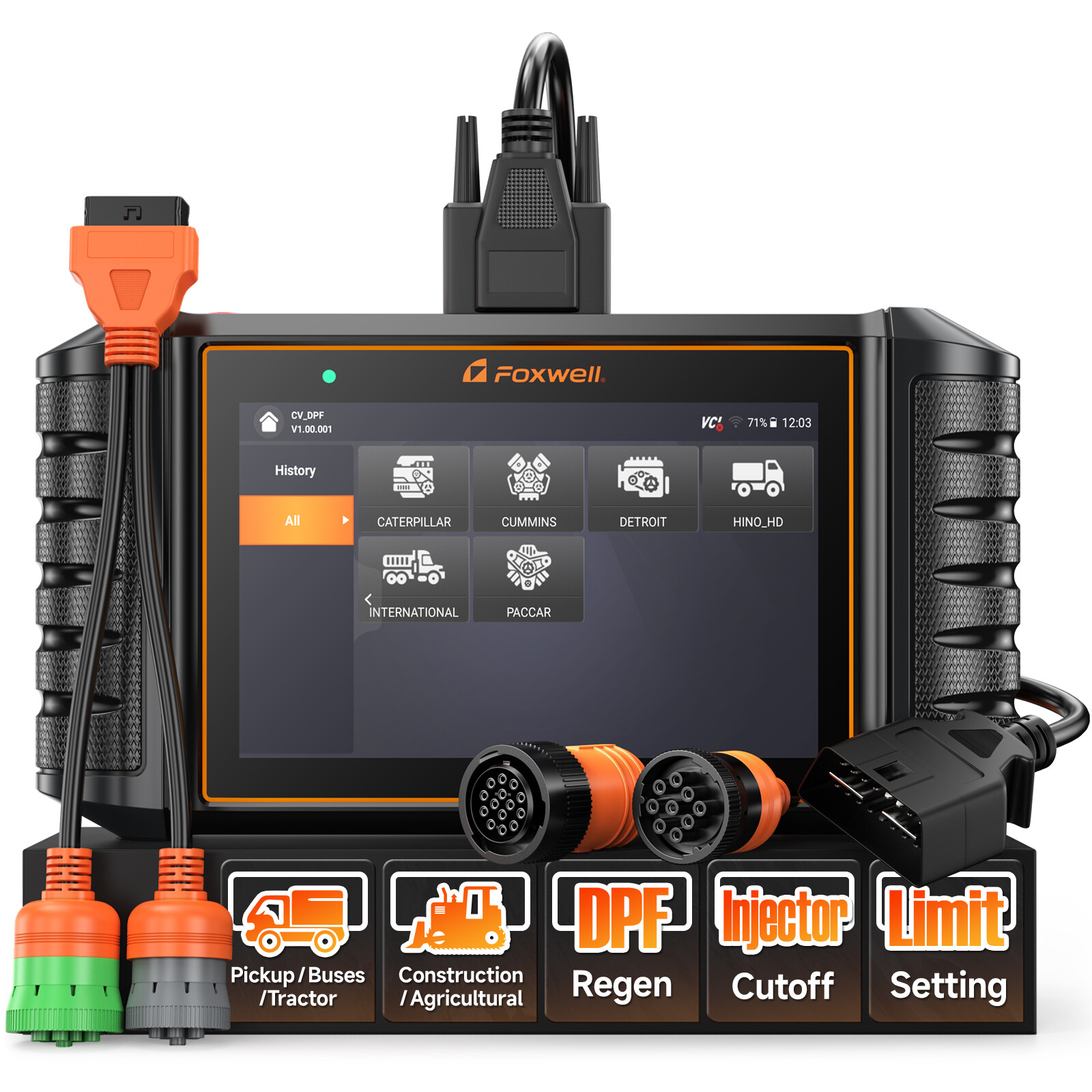 FOXWELL HD500 Heavy Duty Truck Scanner DPF Regen & Speed Limit Adjustment