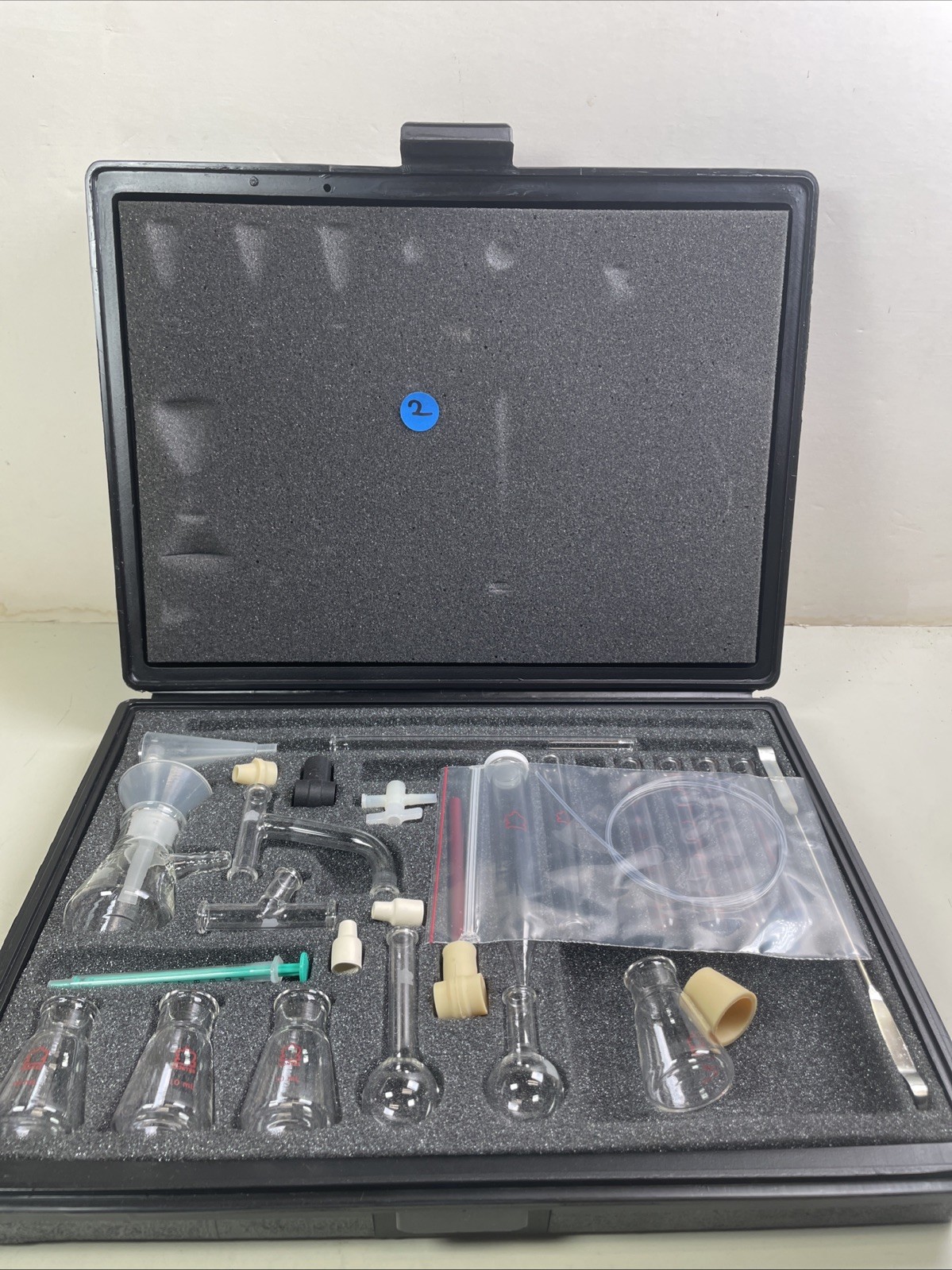 USED Kontes Microflex Williamson K-748000-0000 Chemistry Kit 16pc Glass + More 2 USED Kontes Microflex Williamson K-748000-0000 Chemistry Kit 16pc Glass + More 2