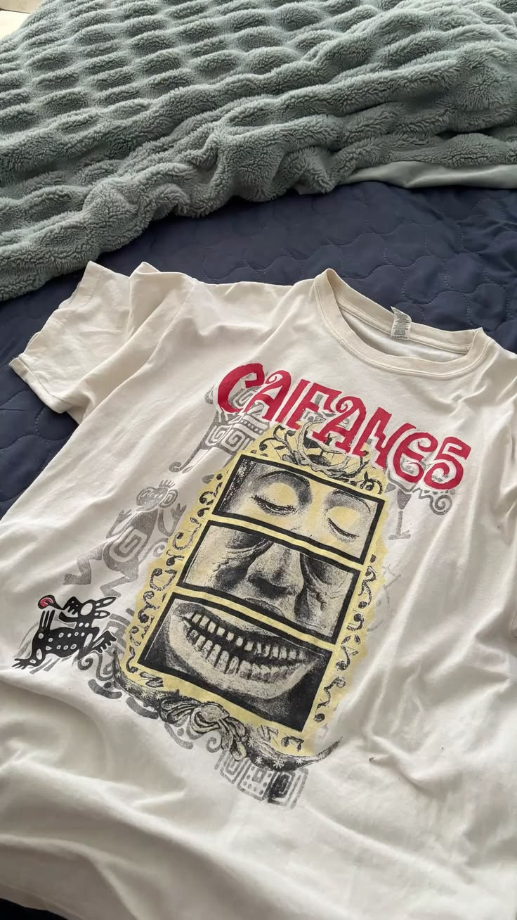 Rare Caifanes Band Singer Short Sleeve White T- Shirt All Size S-5XL