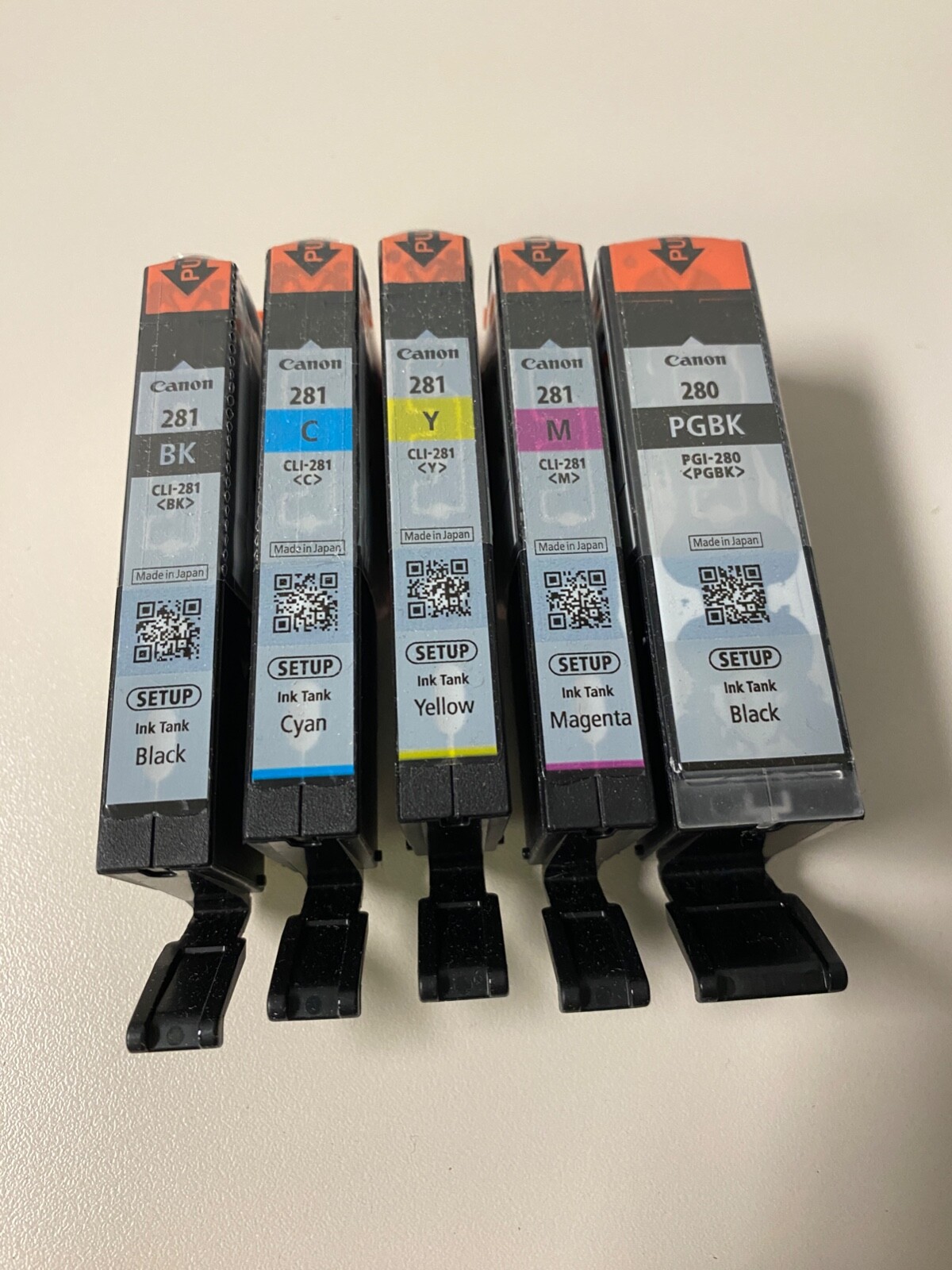 Canon PGI-280 CLI-281 Set of 5 OEM cartridges NEW for TS702a TS9521c and more