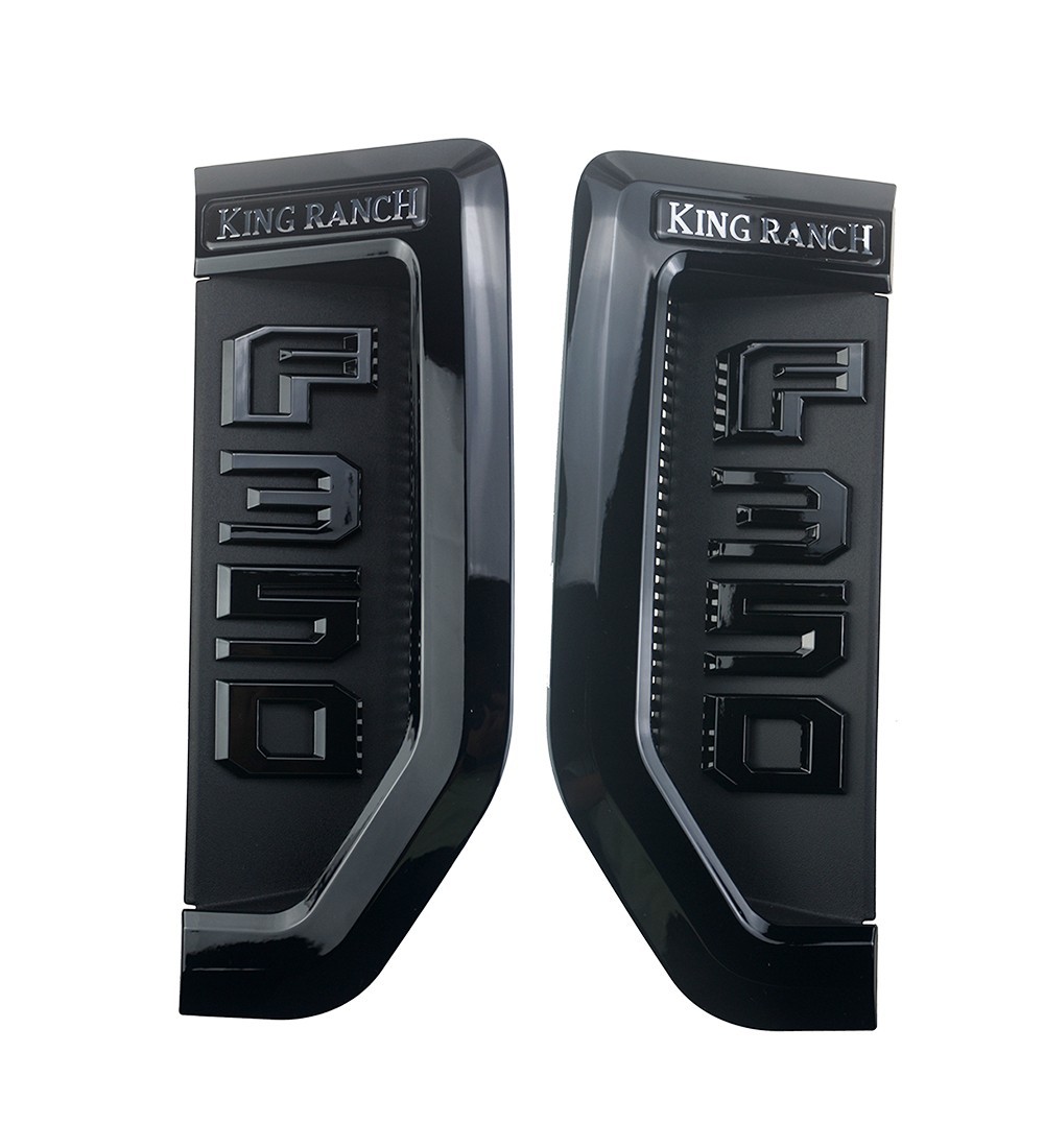 2pcs L/R Fender Emblems For 2017-2022 Super Duty F350 KING RANCH Badge Black 2pcs L/R Fender Emblems For 2017-2022 Super Duty F350 KING RANCH Badge Black