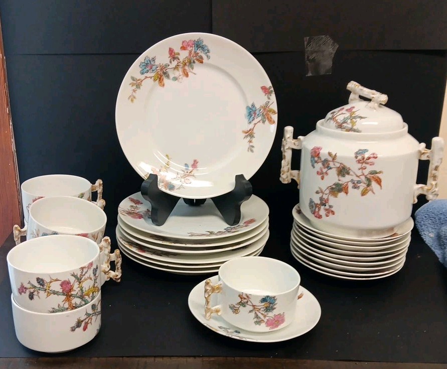 Anrique Jean Pouyat JPL Limoge Luncheon Dessert For 6 1880 To 1906 Anrique Jean Pouyat JPL Limoge Luncheon Dessert For 6 1880 To 1906