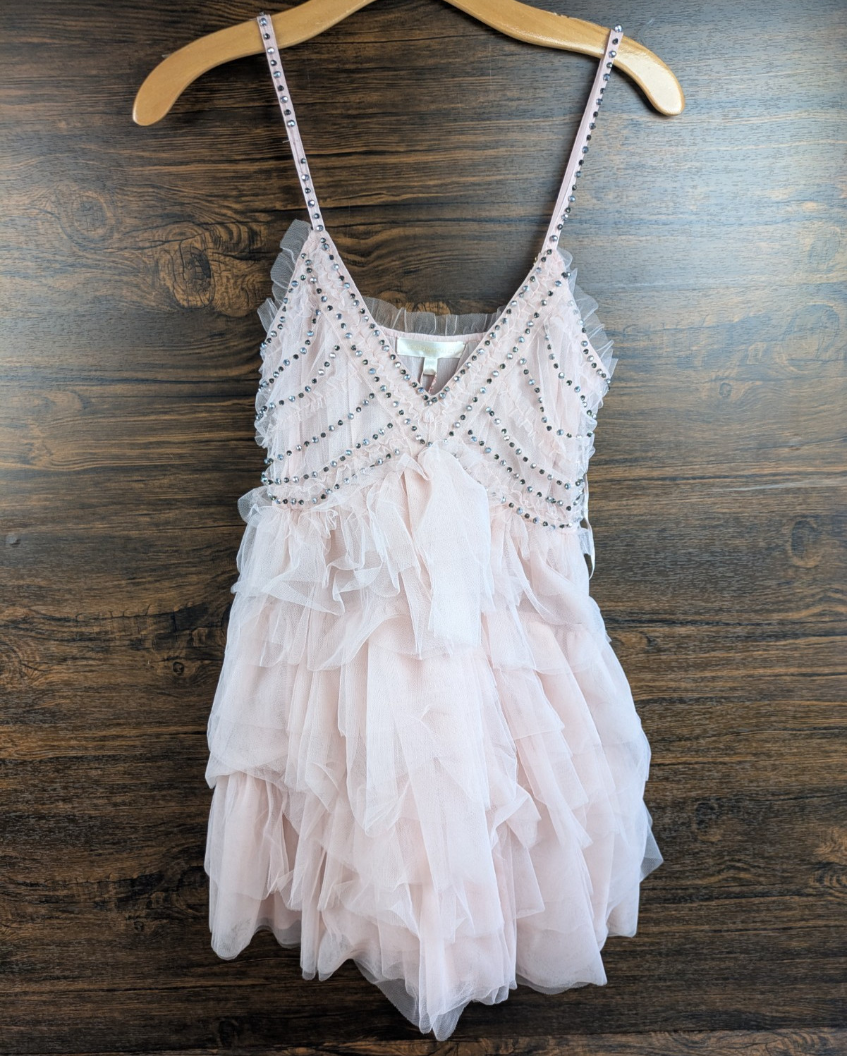 LOVE SHACK FANCY Jude Tulle Mini Dress Pink Rose Dust Size 0 NWT $545 Retail