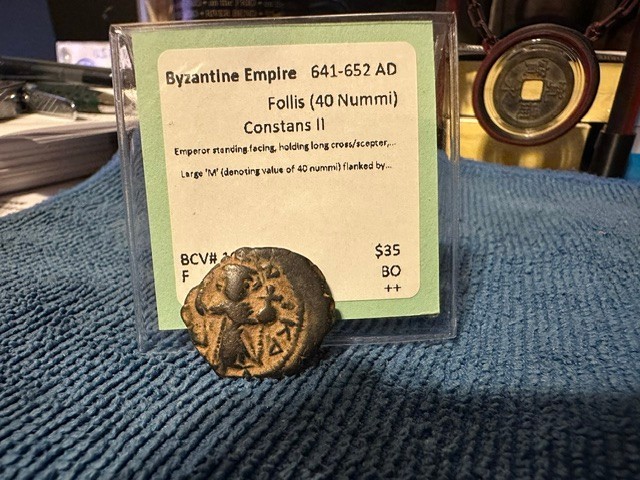 Byzantine Empire - 641-652 AD, Constans II 40 Nummi Follis-Constantinople Mint