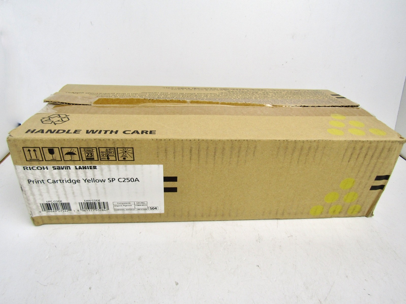 Genuine Ricoh Savin Lanier Toner Cartridge SP C250A - YELLOW 407542 - Open Box Genuine Ricoh Savin Lanier Toner Cartridge SP C250A - YELLOW 407542 - Open Box