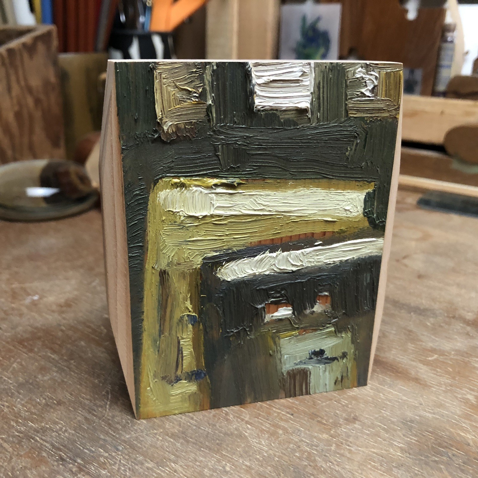 Rob Vetter Original Oil Painting on Scrap Lumber 2x4 Landscape No. III NW Art Rob Vetter Original Oil Painting on Scrap Lumber 2x4 Landscape No. III NW Art