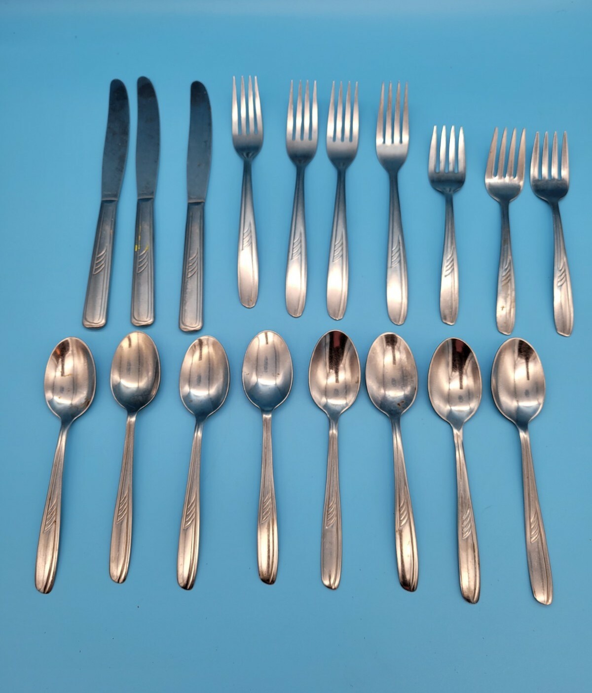 Vtg Imperial USA Stainless Silverware  - FALCON / NOREEN - Spoon Fork Knife Lot