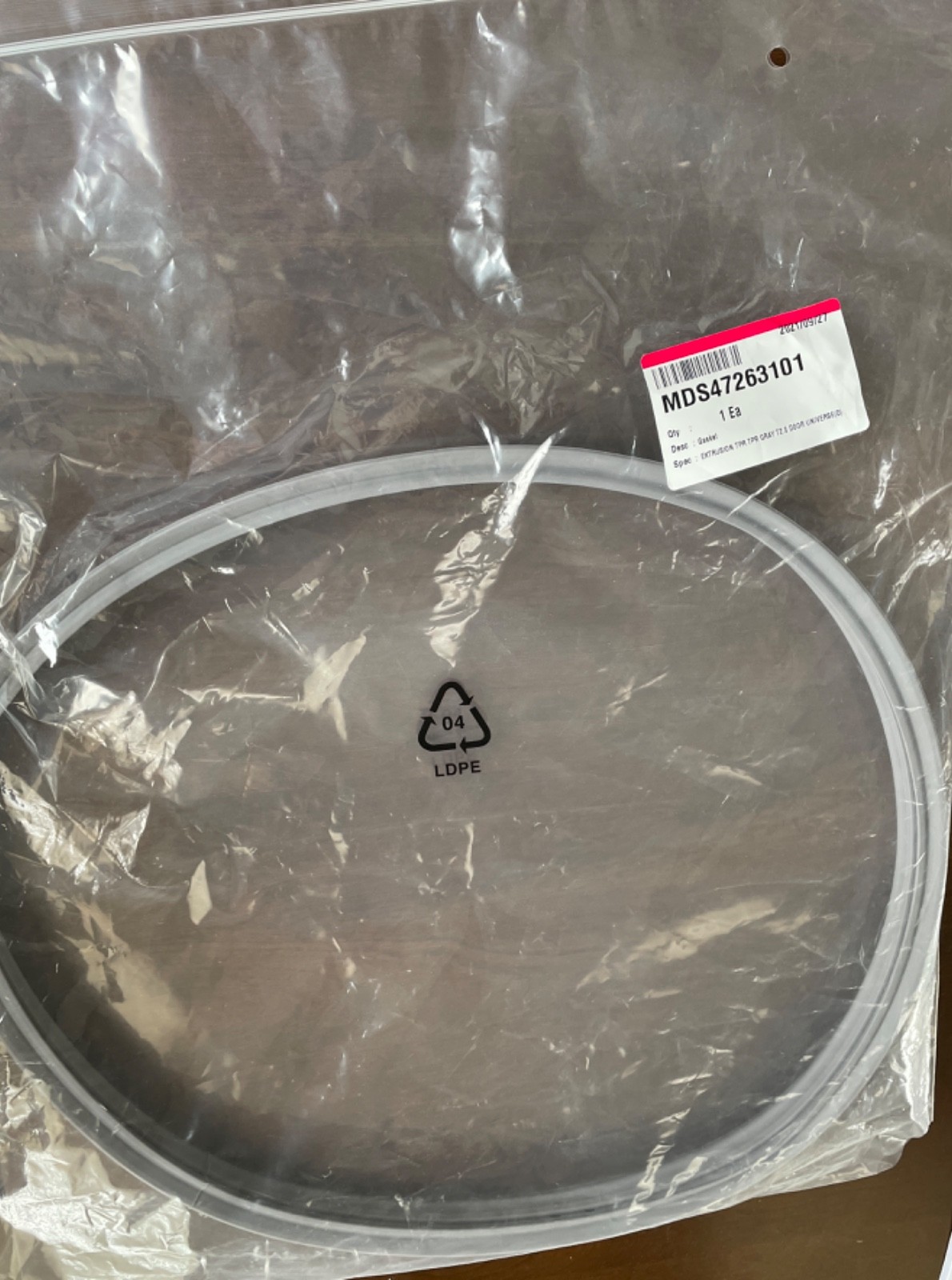 LG Dryer Gasket Original Part# MDS47263101 #h