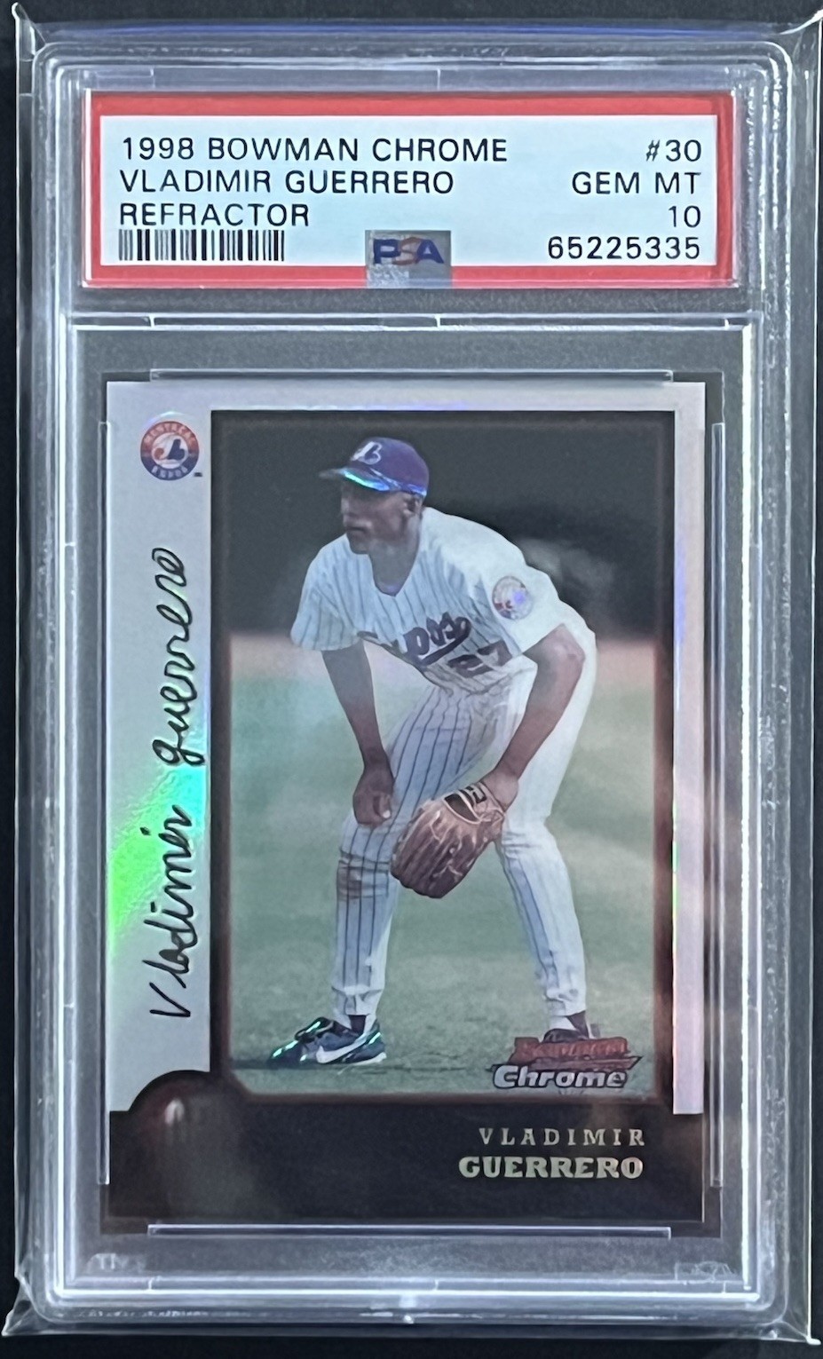 1998 Bowman Chrome REFRACTOR Vladimir Guerrero PSA 10 Gem Mint #30 (pop 10)