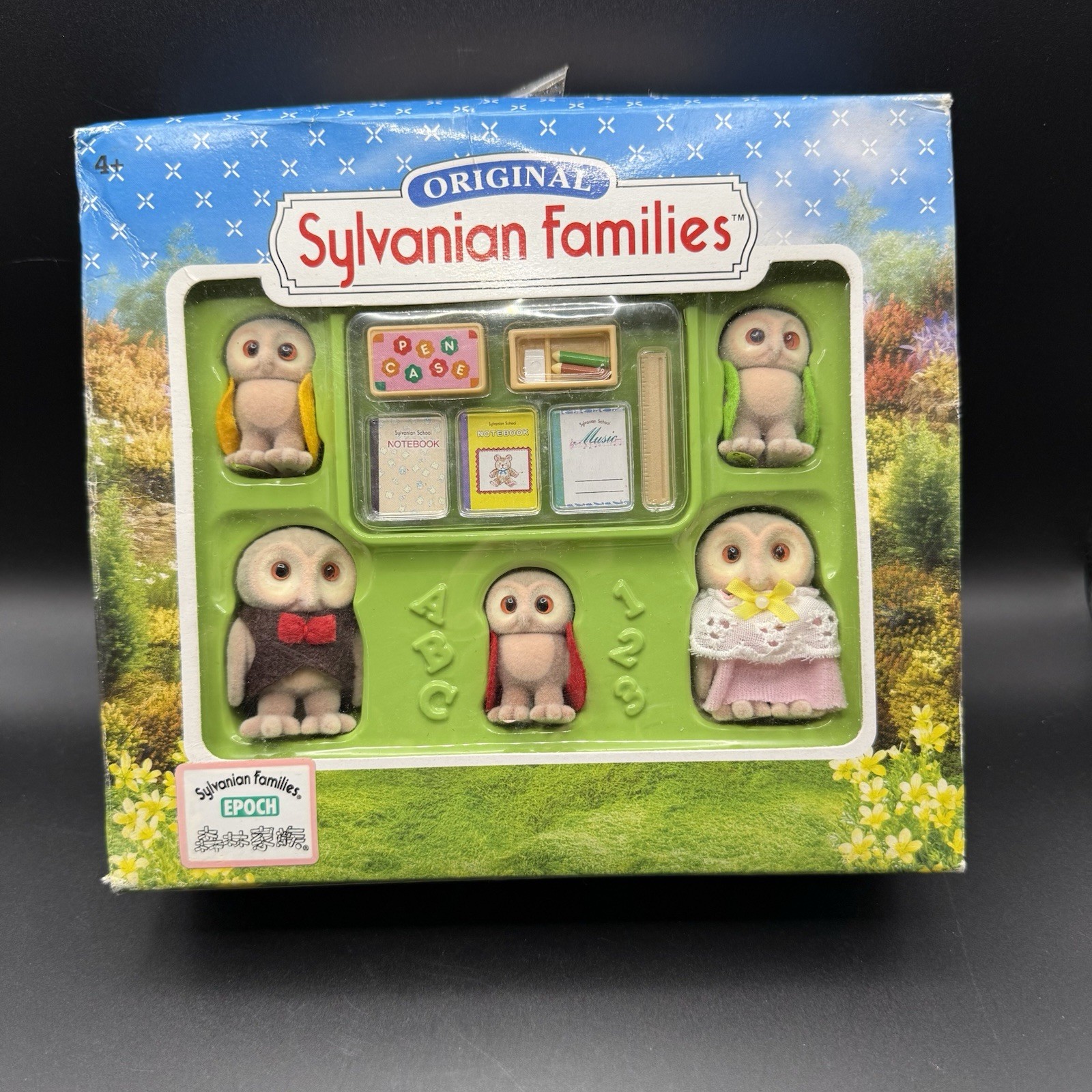 Rare Vintage Sylvanian Families Plume Owl Family #4099 Flair Epoch Boxed