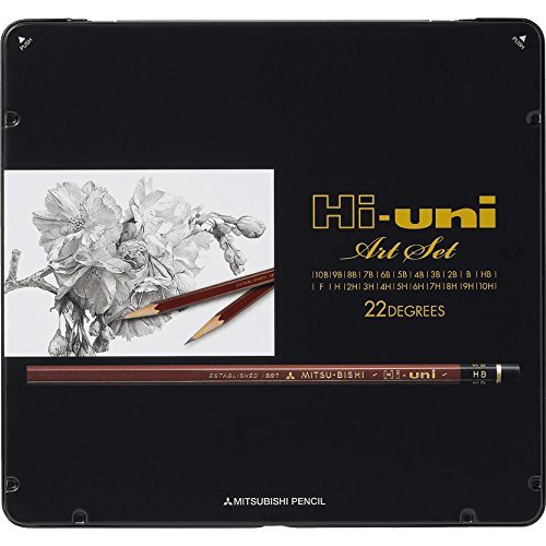 Mitsubishi Pencil Hi-uni Art set 22 pieces HUAS 10H - 10B The Highest Grade F/S