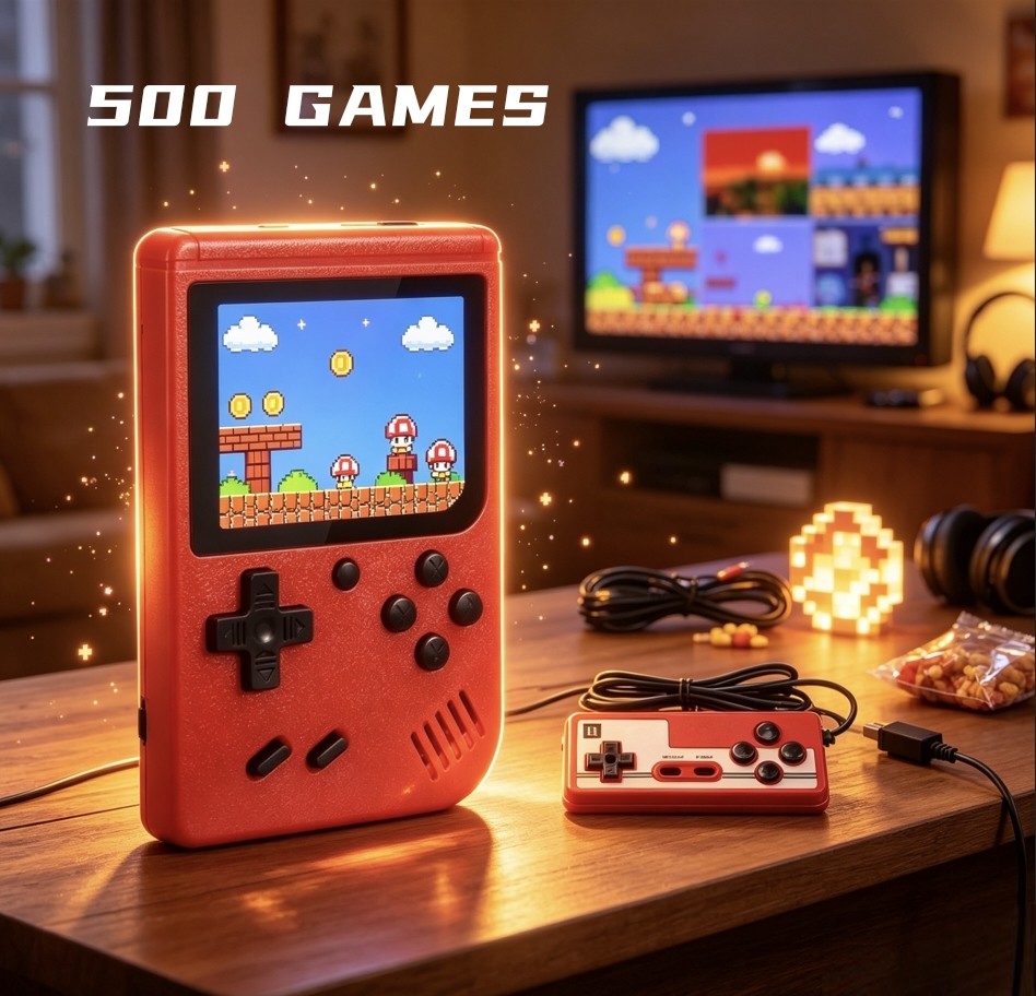 Built in 500 Classic Games Handheld Retro Video Game Console Double Game Gift US