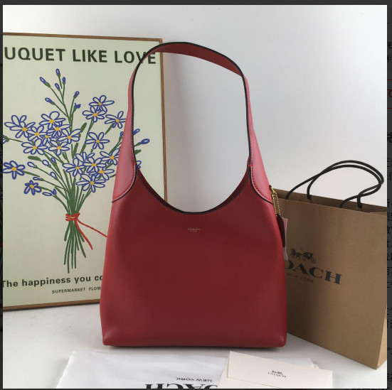 COACH CU068 Brooklyn Shoulder Bag 28 Natural Grain Leather Red Ruby Outlet COACH CU068 Brooklyn Shoulder Bag 28 Natural Grain Leather Red Ruby Outlet