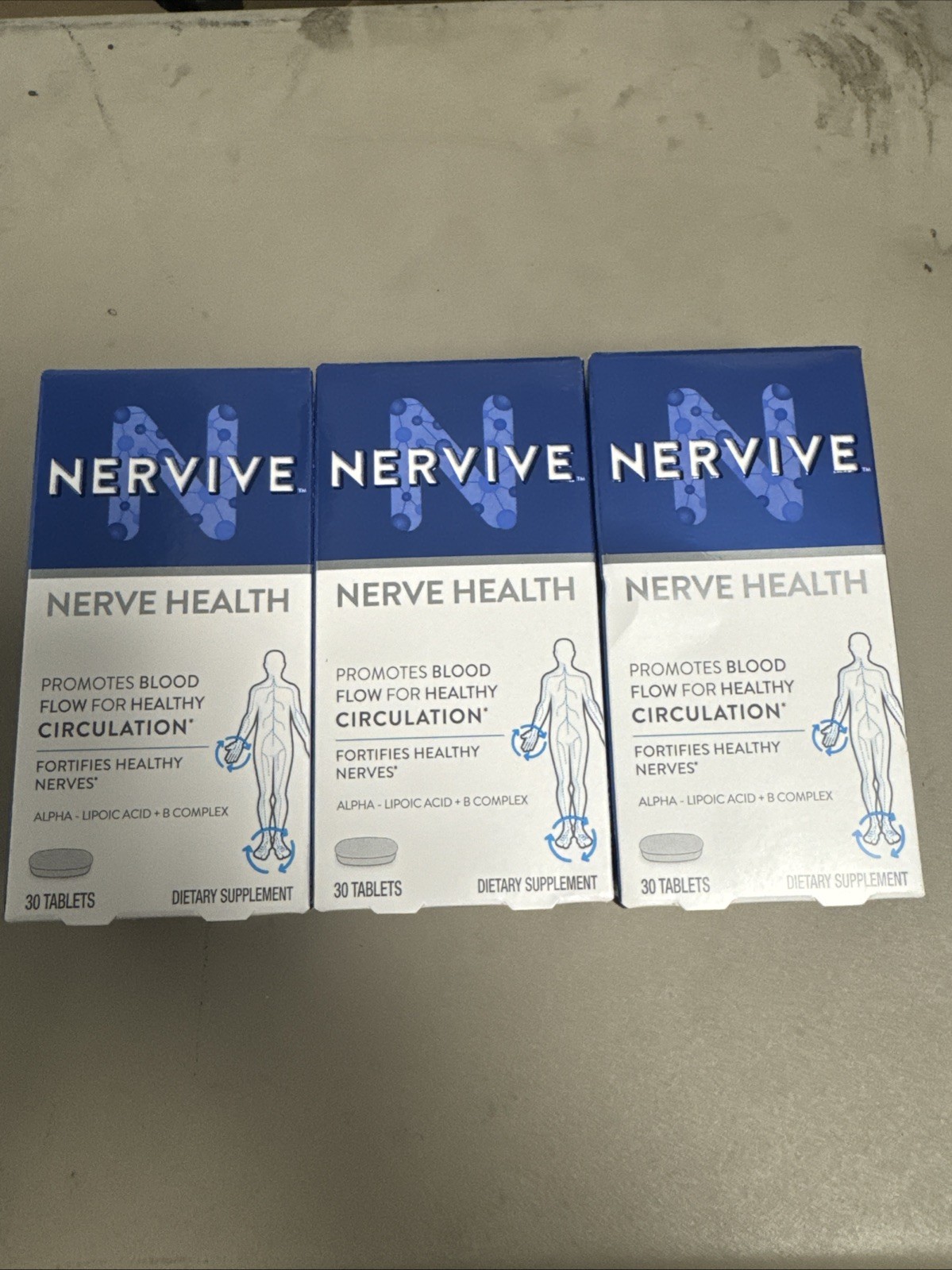3 New Nervive Nerve Health - 30 Tablets Each Box Exp. 04/2027 3 New Nervive Nerve Health - 30 Tablets Each Box Exp. 04/2027