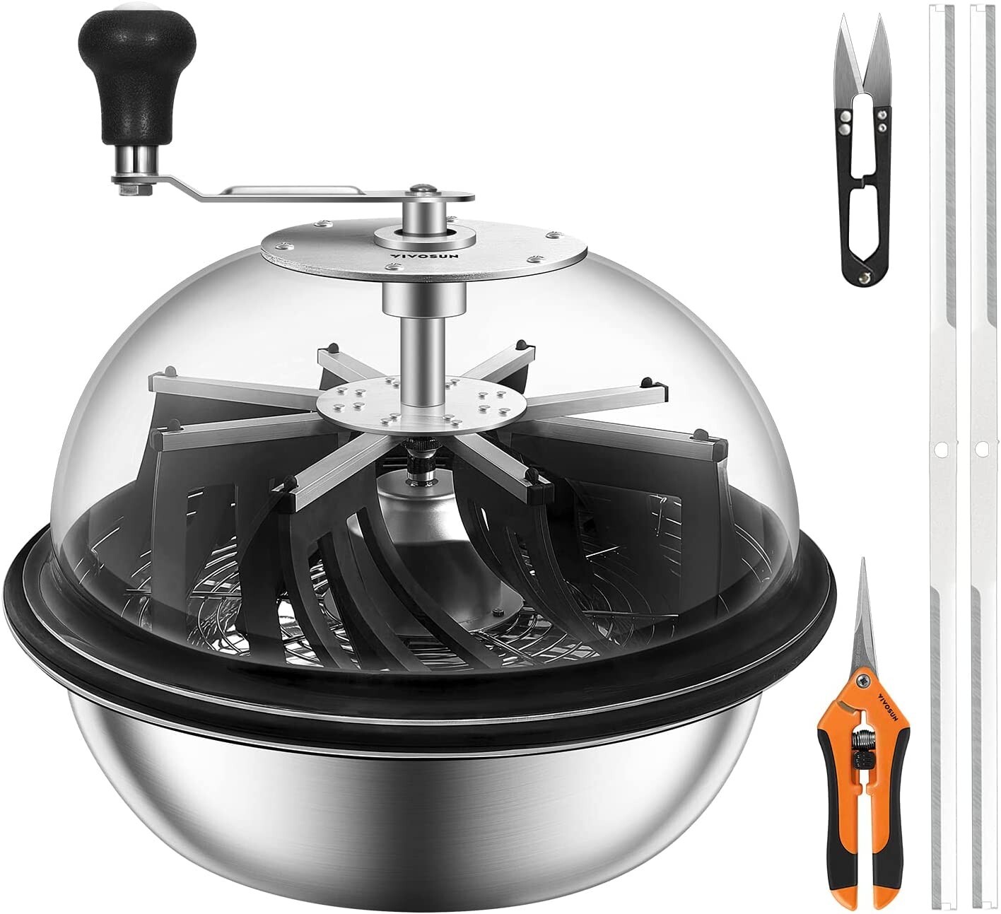 VIVOSUN 16 inch Bud Leaf Bowl Trimmer Visibility Dome,Sharp Stainless Steel VIVOSUN 16 inch Bud Leaf Bowl Trimmer Visibility Dome,Sharp Stainless Steel