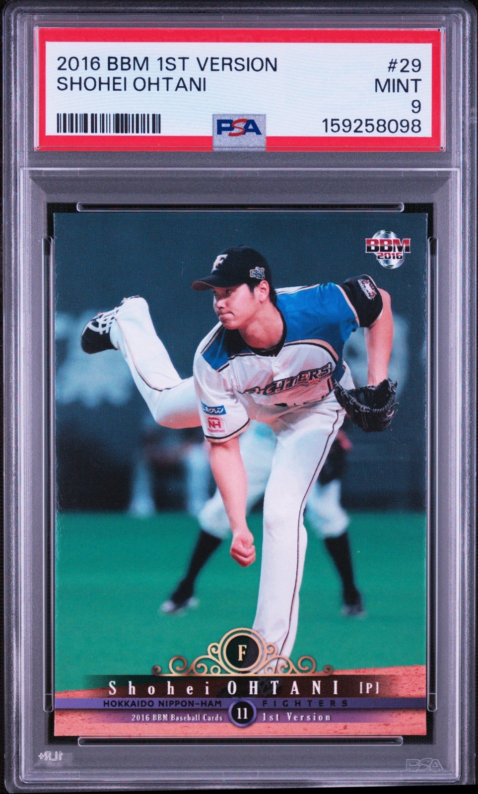 BBM 2016 1st Version Shohei Ohtani #29 PSA 9 Hokkaido Nippon-Ham JP